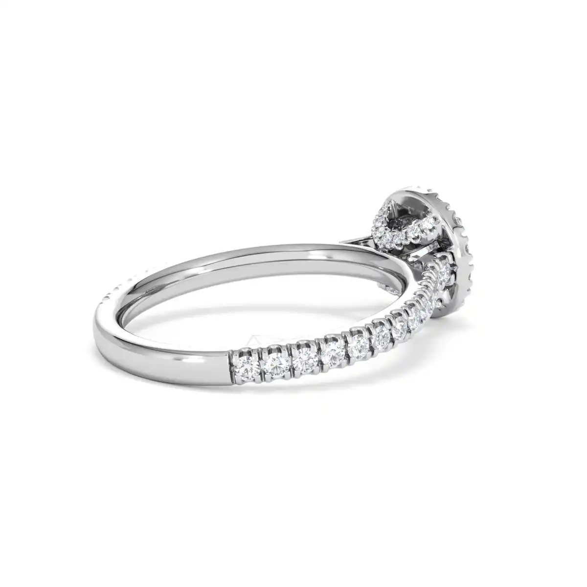 Reina Lab Diamond Halo Engagement Ring in 18K White Gold 1.10ct F/VS1