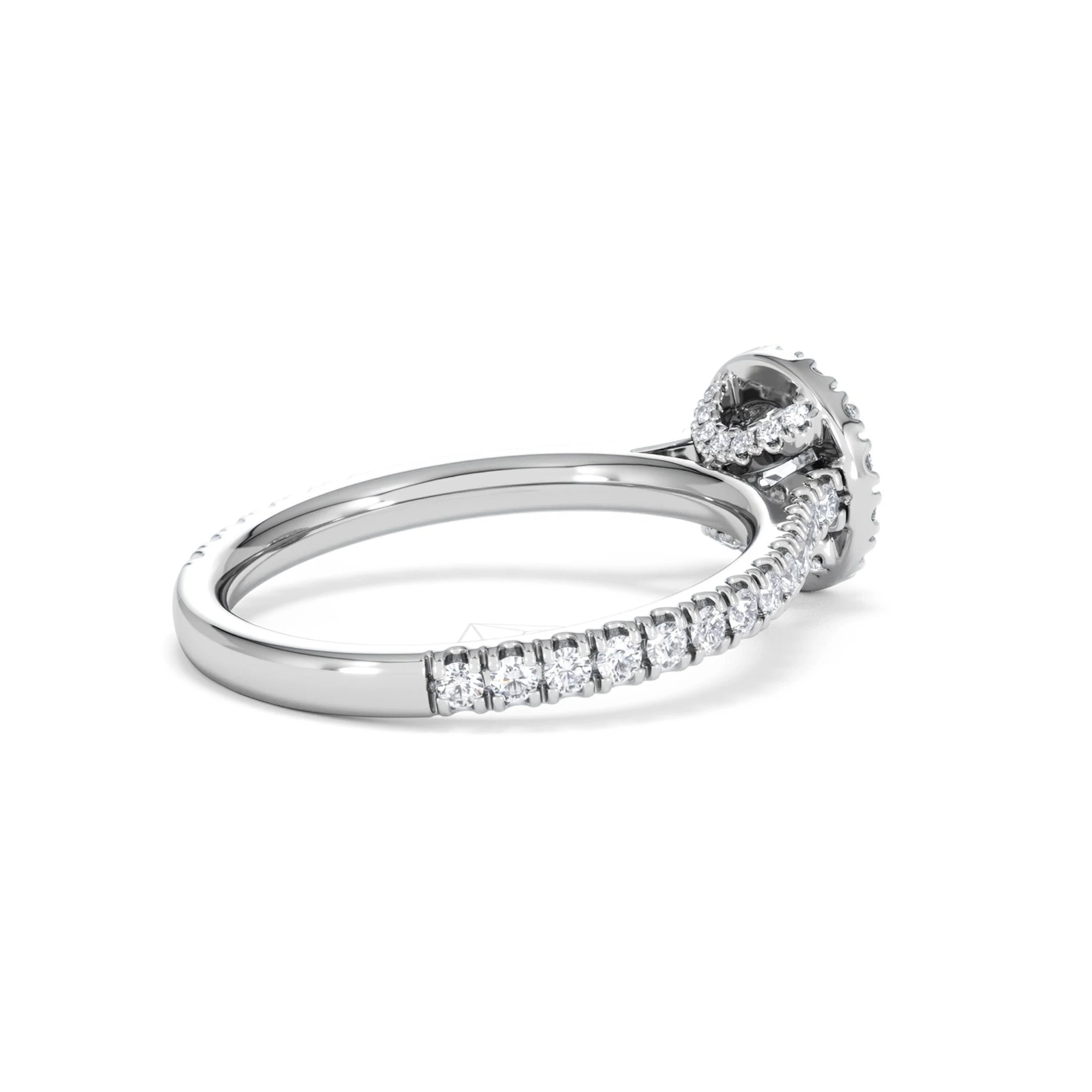 Reina Lab Diamond Halo Engagement Ring in 18K White Gold 1.10ct F/VS1