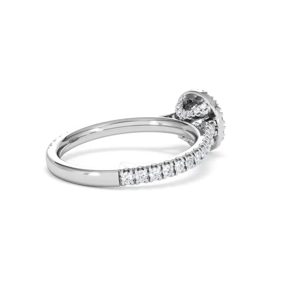 Reina Lab Diamond Halo Engagement Ring in 18K White Gold 1.10ct F/VS1