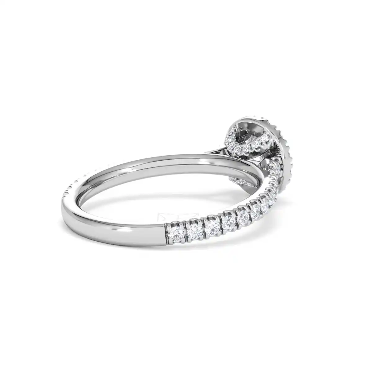 Reina Lab Diamond Halo Engagement Ring in 18K White Gold 1.10ct F/VS1