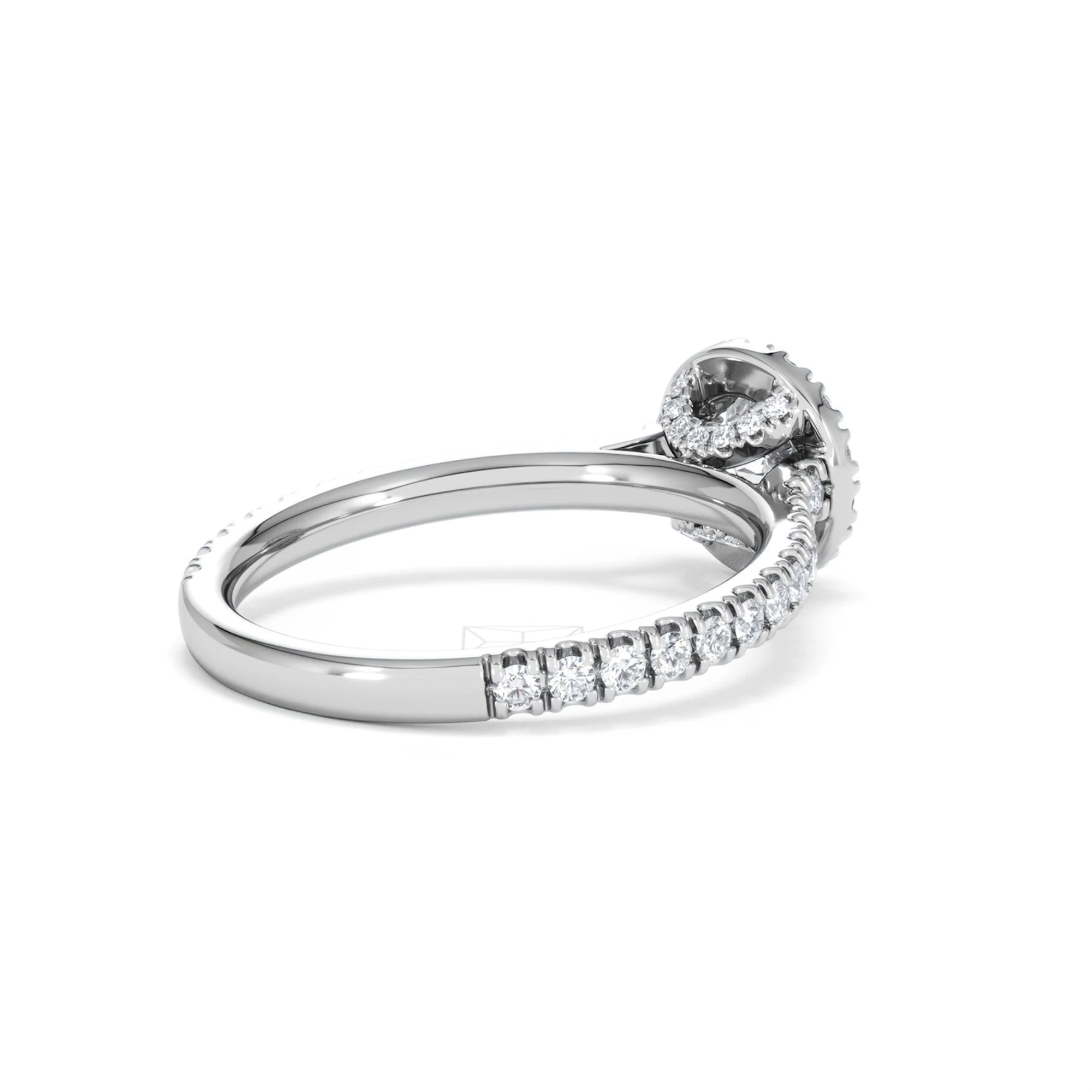 Reina Lab Diamond Halo Engagement Ring in 18K White Gold 1.10ct F/VS1