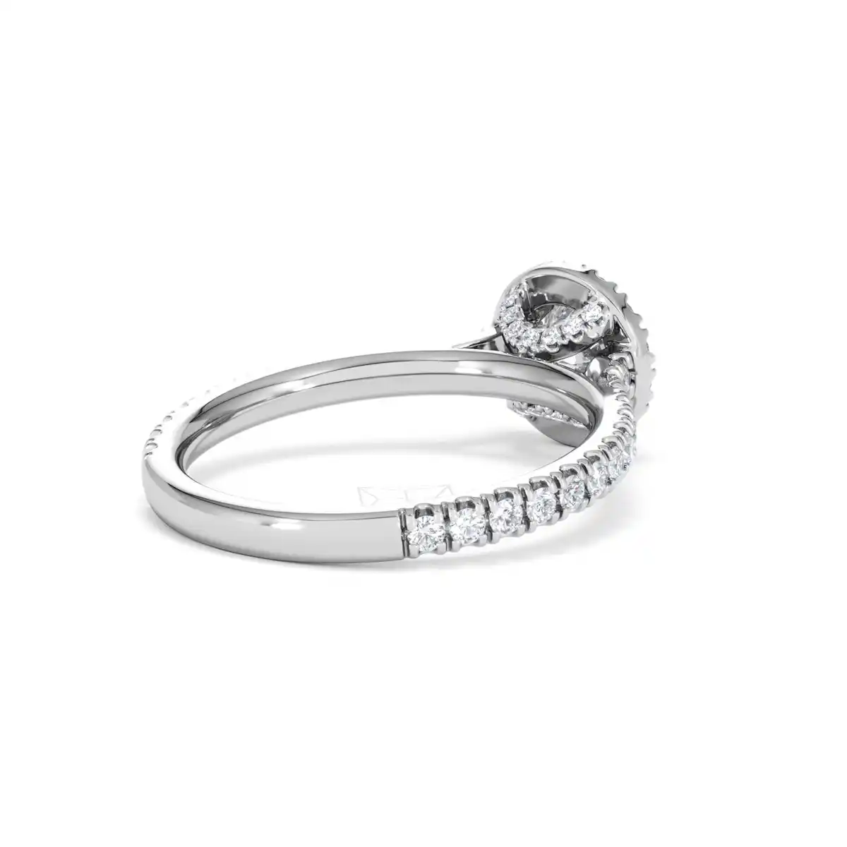 Reina Lab Diamond Halo Engagement Ring in 18K White Gold 1.10ct F/VS1