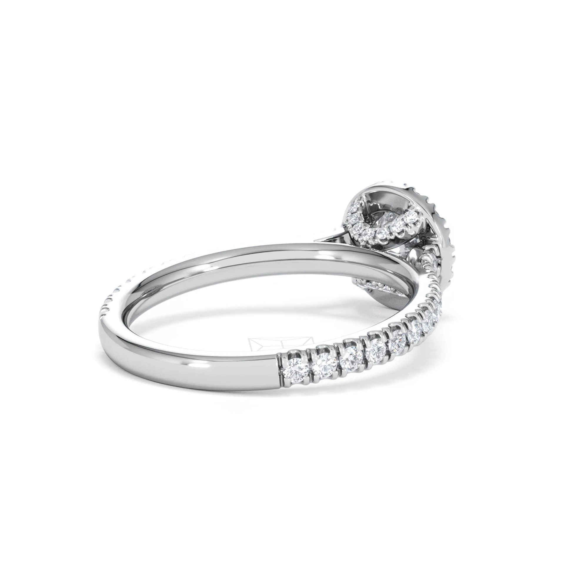 Reina Lab Diamond Halo Engagement Ring in 18K White Gold 1.10ct F/VS1