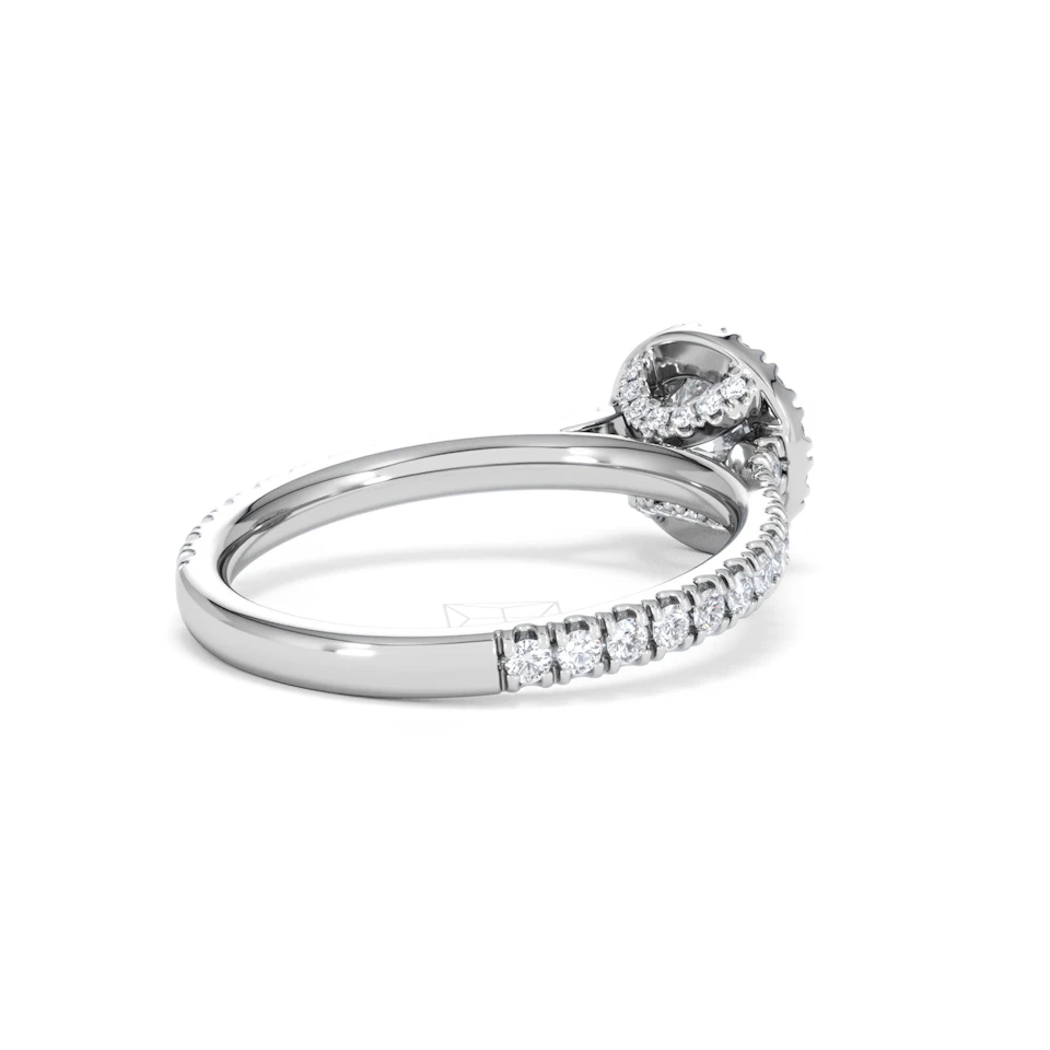 Reina Diamond Halo Engagement Ring in 18K White Gold 1.10ct G/SI2