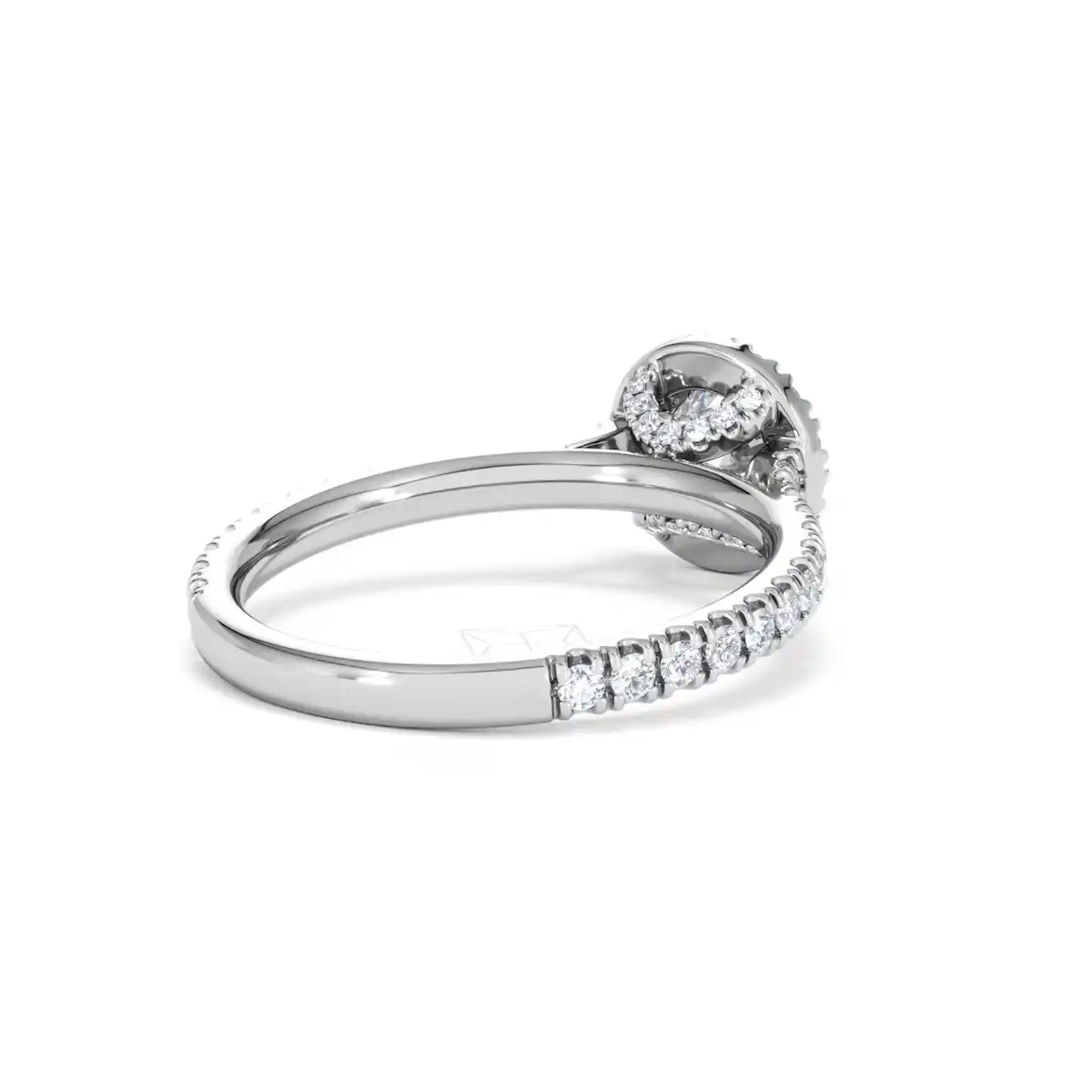 Reina Lab Diamond Halo Engagement Ring in 18K White Gold 1.10ct F/VS1