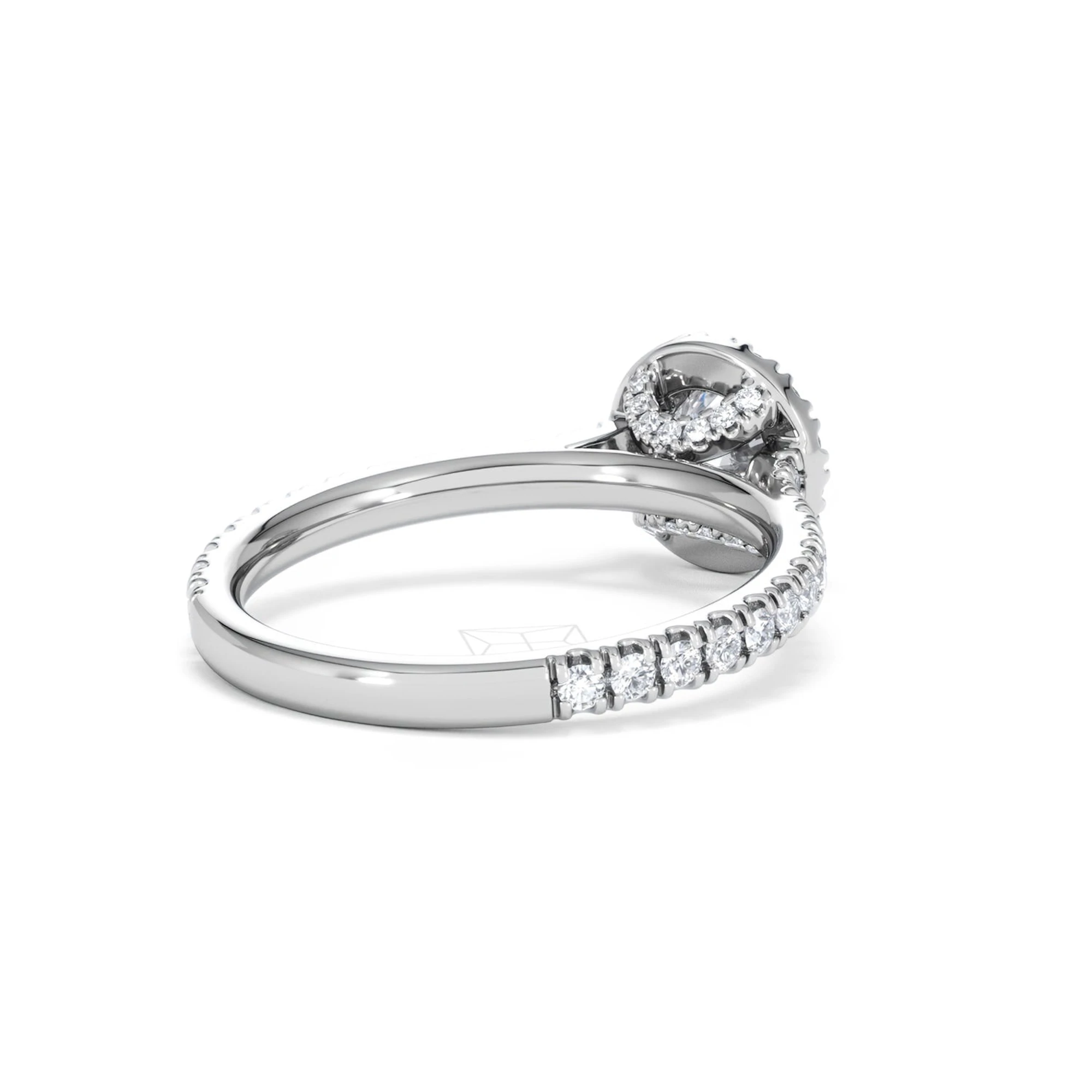 Reina Lab Diamond Halo Engagement Ring in 18K White Gold 1.10ct F/VS1