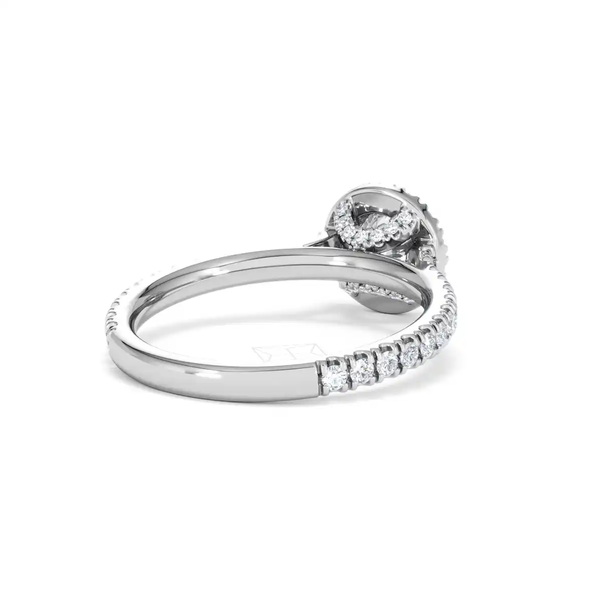 Reina Lab Diamond Halo Engagement Ring in 18K White Gold 1.10ct F/VS1