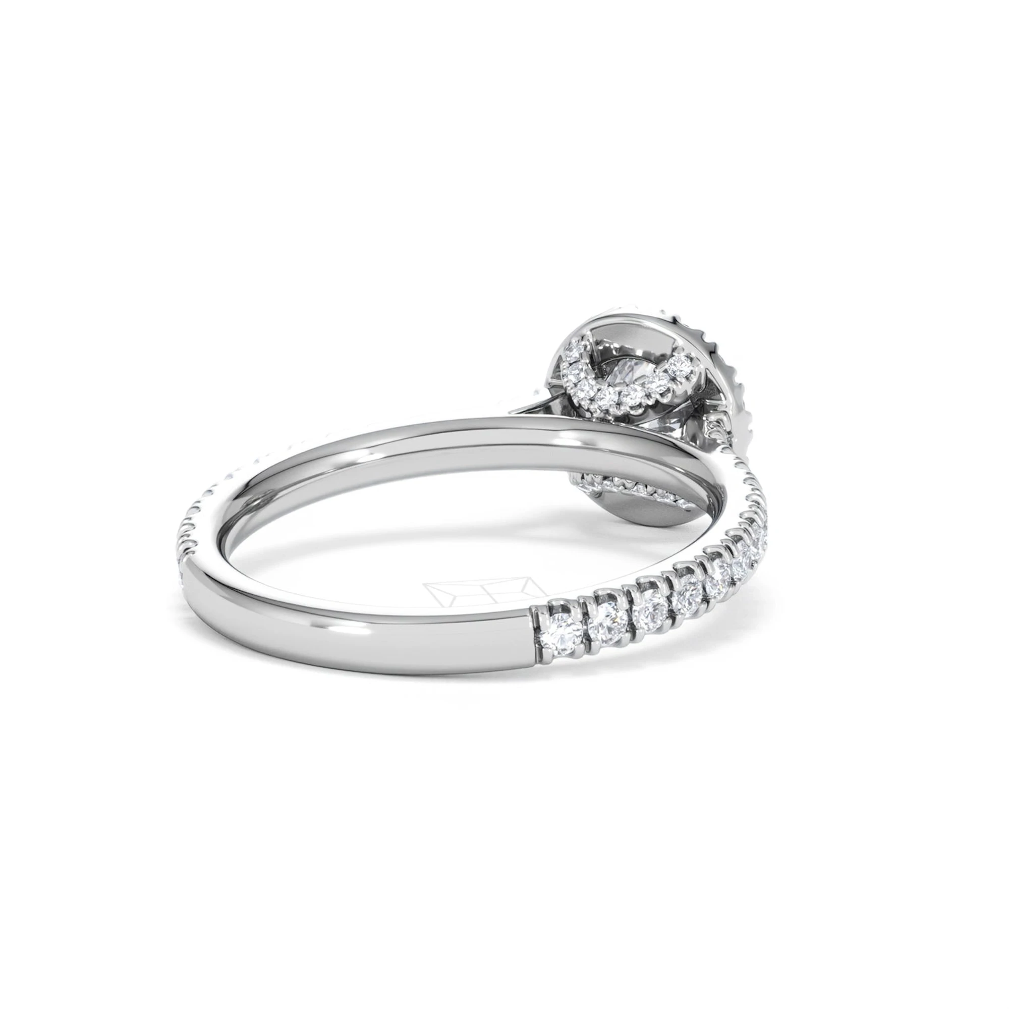 Reina Lab Diamond Halo Engagement Ring in 18K White Gold 1.10ct F/VS1