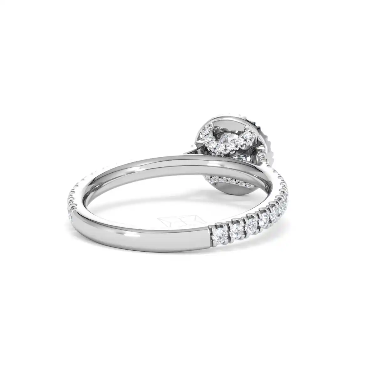 Reina Lab Diamond Halo Engagement Ring in 18K White Gold 1.10ct F/VS1