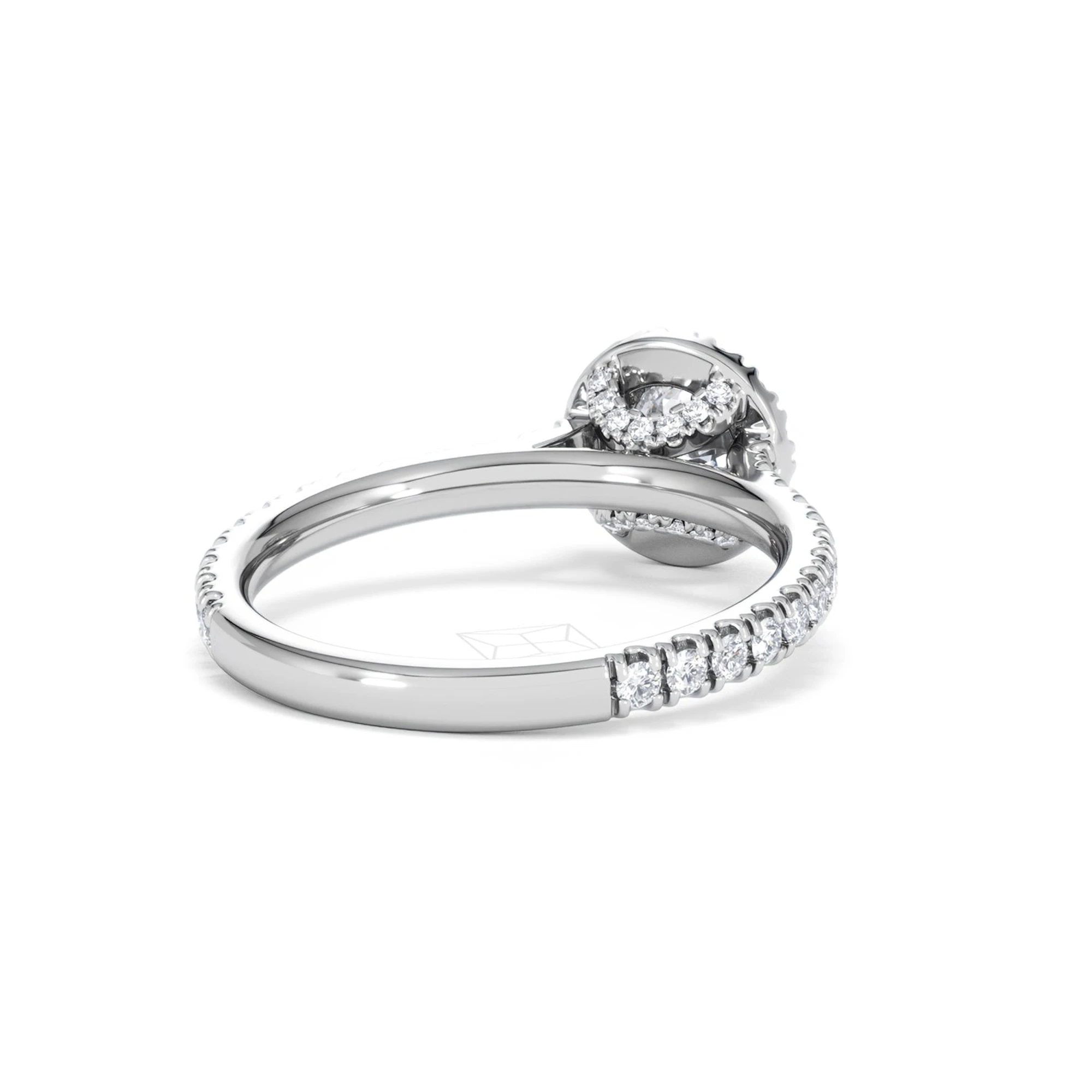 Reina Lab Diamond Halo Engagement Ring in 18K White Gold 1.10ct F/VS1