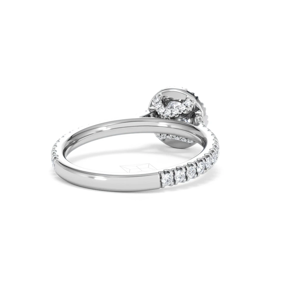 Reina Diamond Halo Engagement Ring in 18K White Gold 1.10ct G/SI2