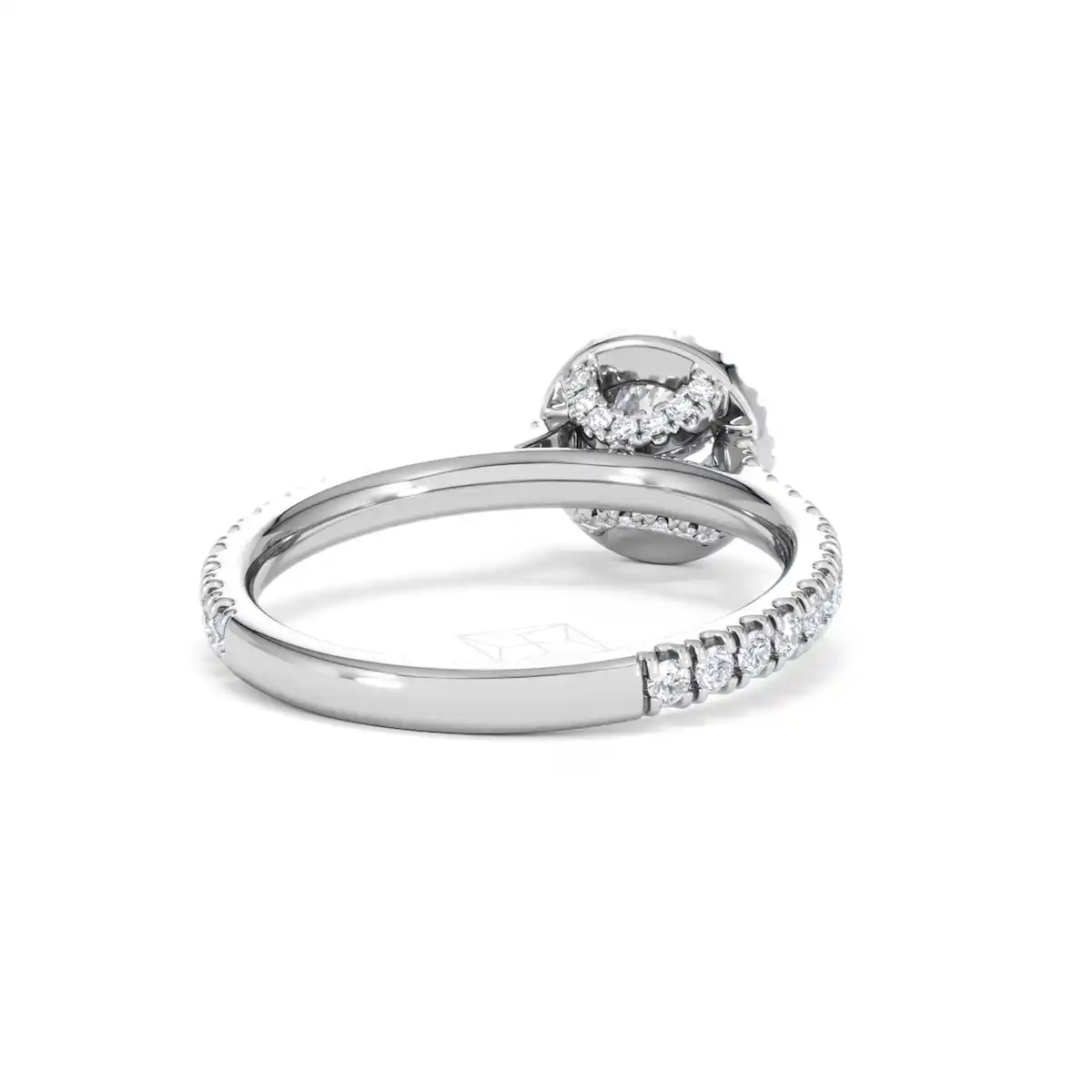 Reina Lab Diamond Halo Engagement Ring in 18K White Gold 1.10ct F/VS1