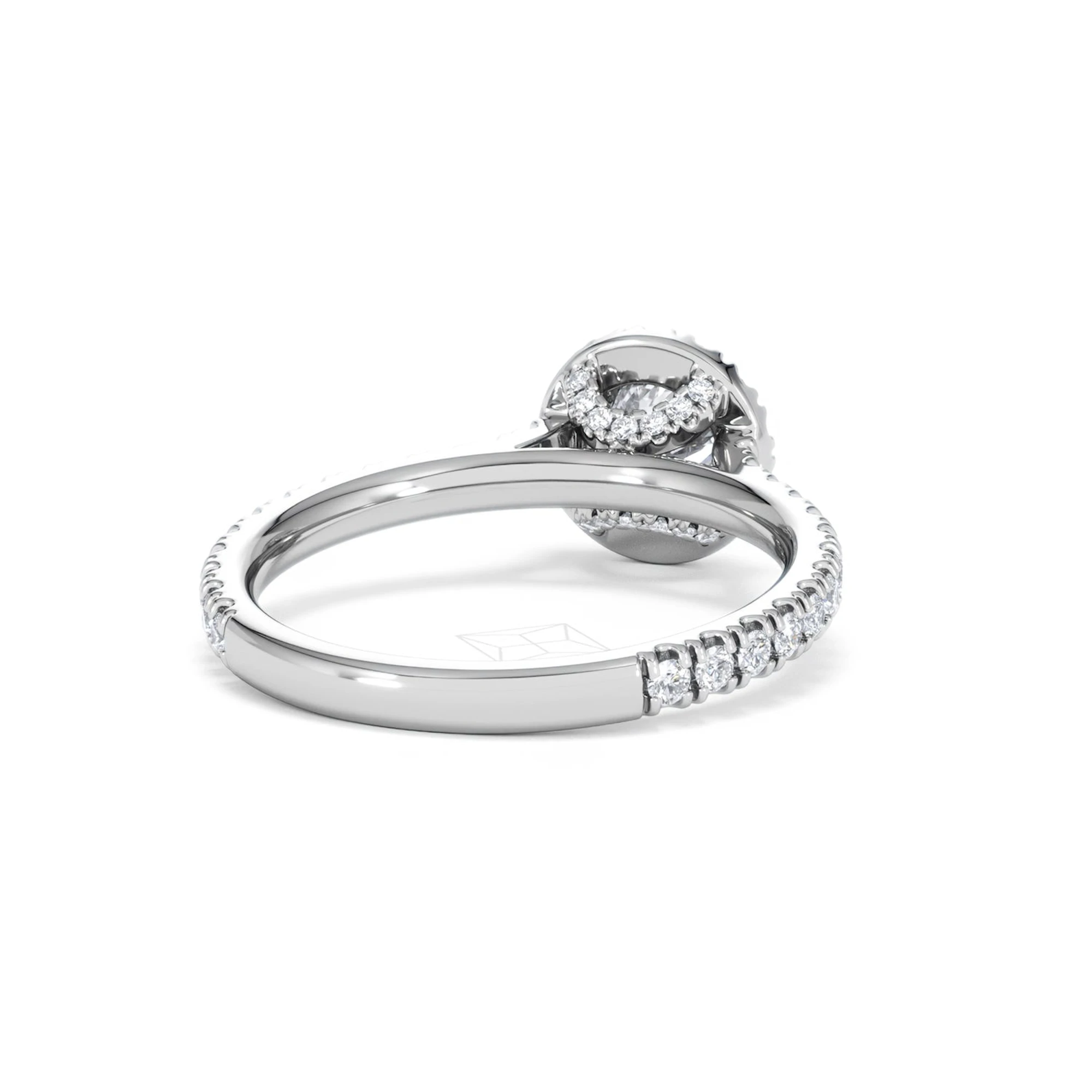 Reina Lab Diamond Halo Engagement Ring in 18K White Gold 1.10ct F/VS1