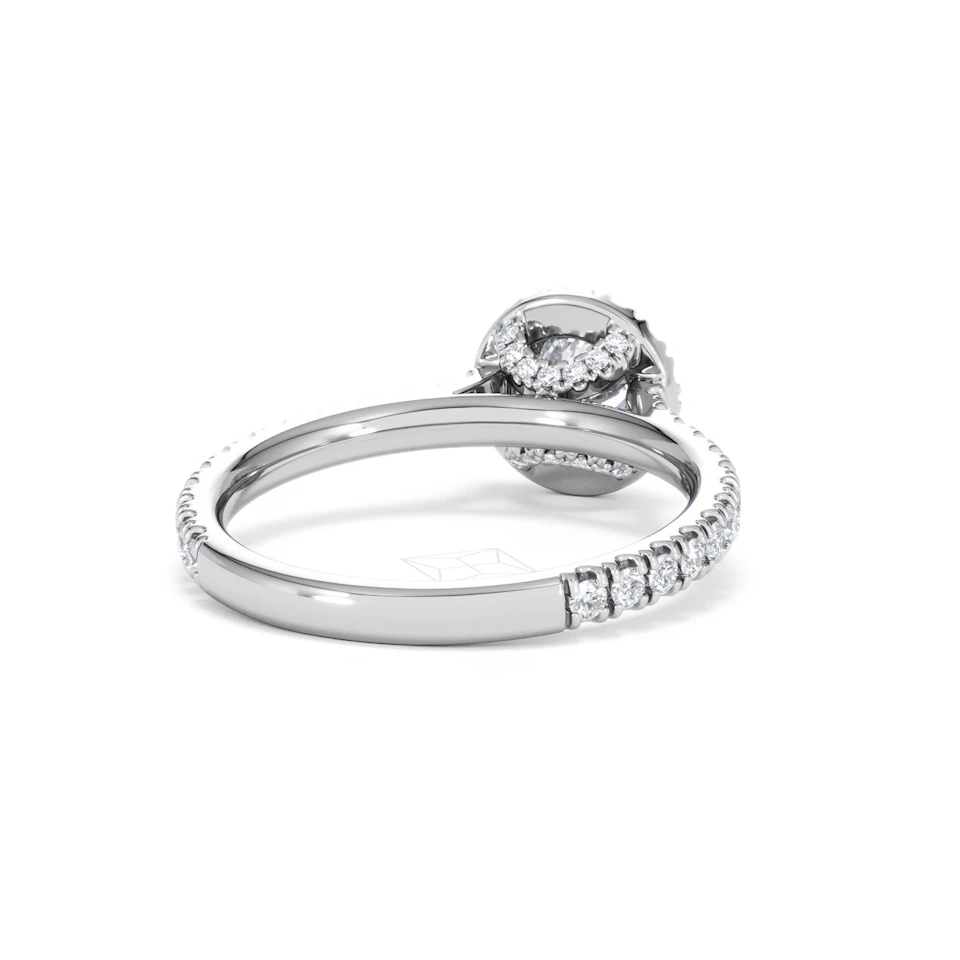 Reina Diamond Halo Engagement Ring in 18K White Gold 1.10ct G/SI2
