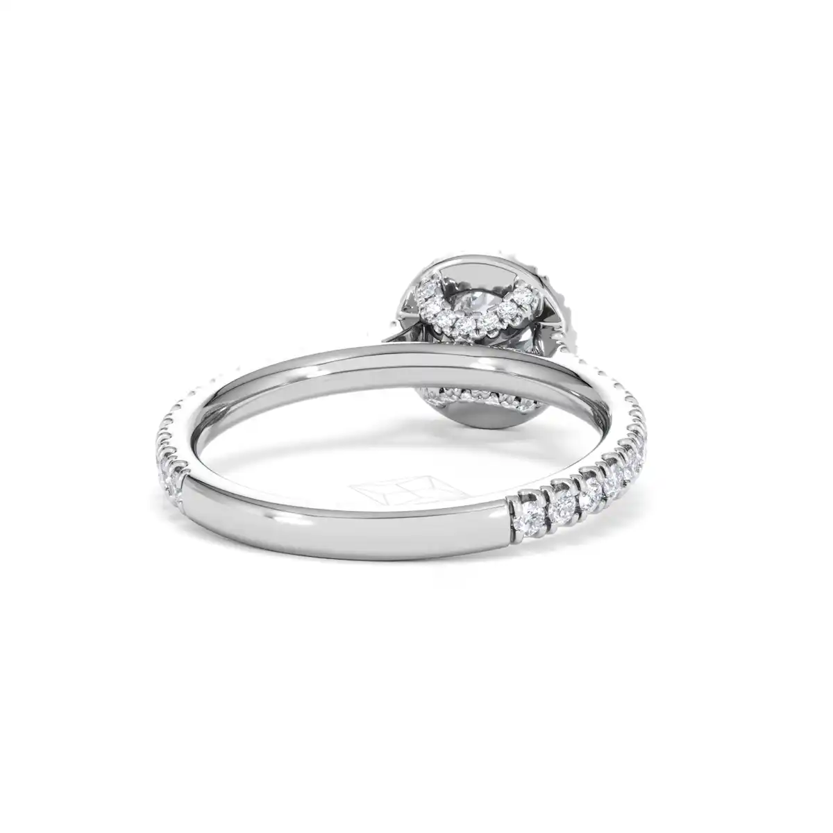 Reina Lab Diamond Halo Engagement Ring in 18K White Gold 1.10ct F/VS1