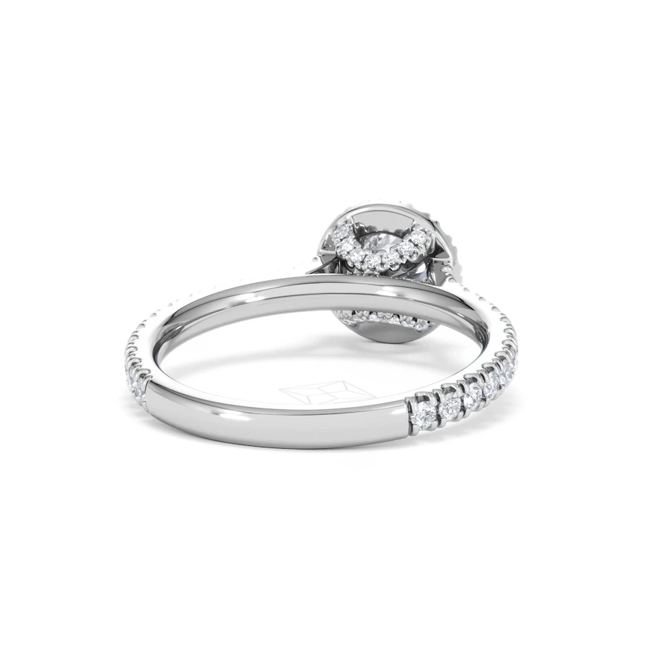 Reina Diamond Halo Engagement Ring in 18K White Gold 1.10ct G/SI2