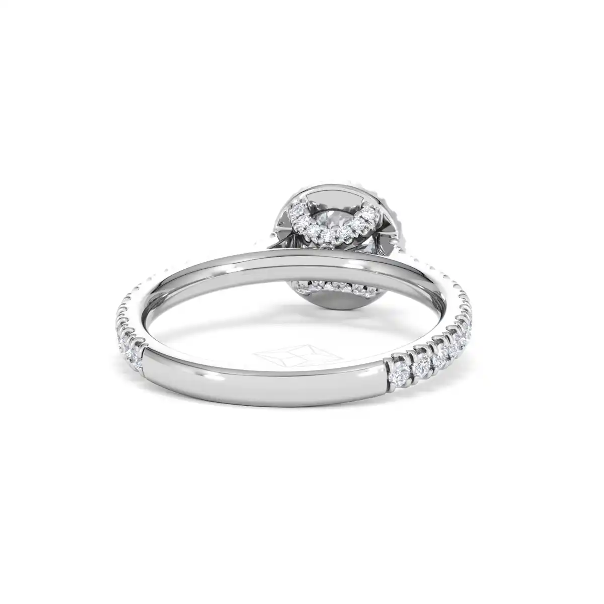 Reina Lab Diamond Halo Engagement Ring in 18K White Gold 1.10ct F/VS1