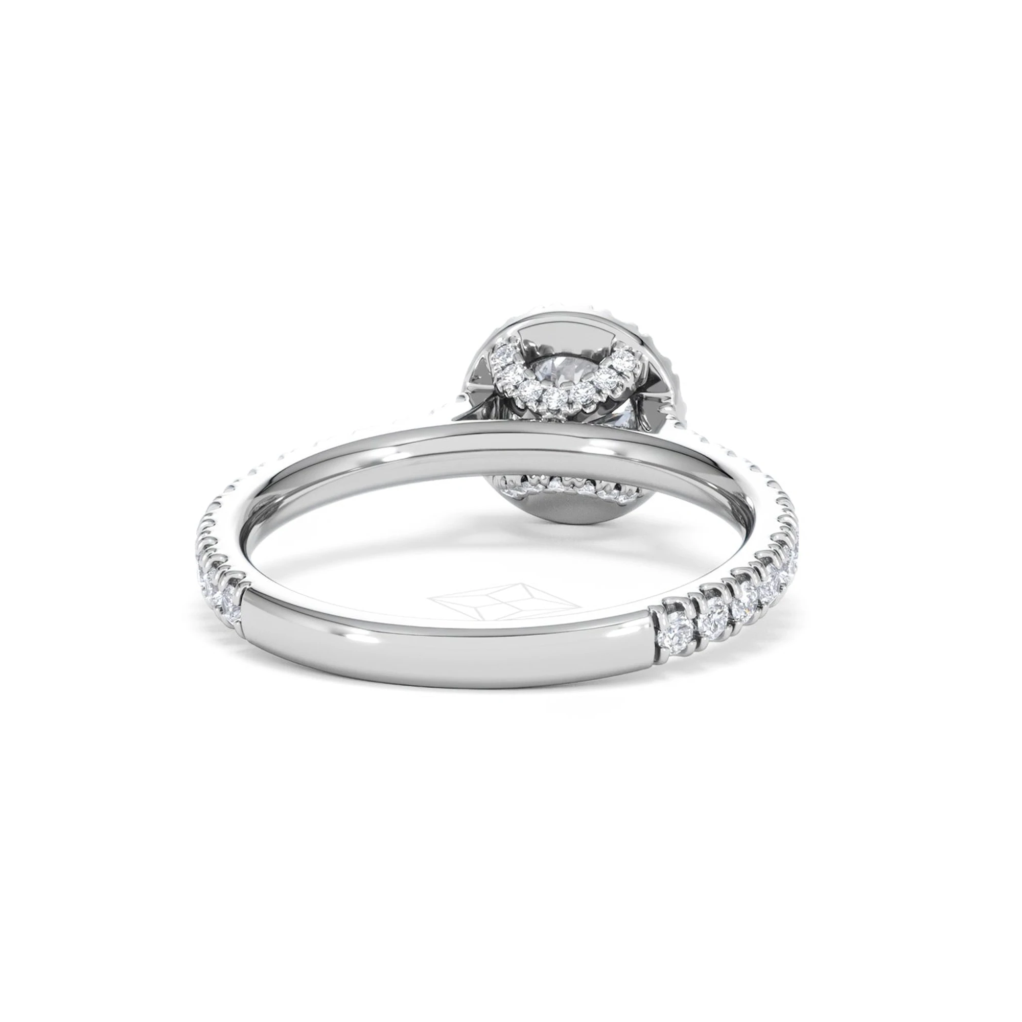 Reina Lab Diamond Halo Engagement Ring in 18K White Gold 1.10ct F/VS1
