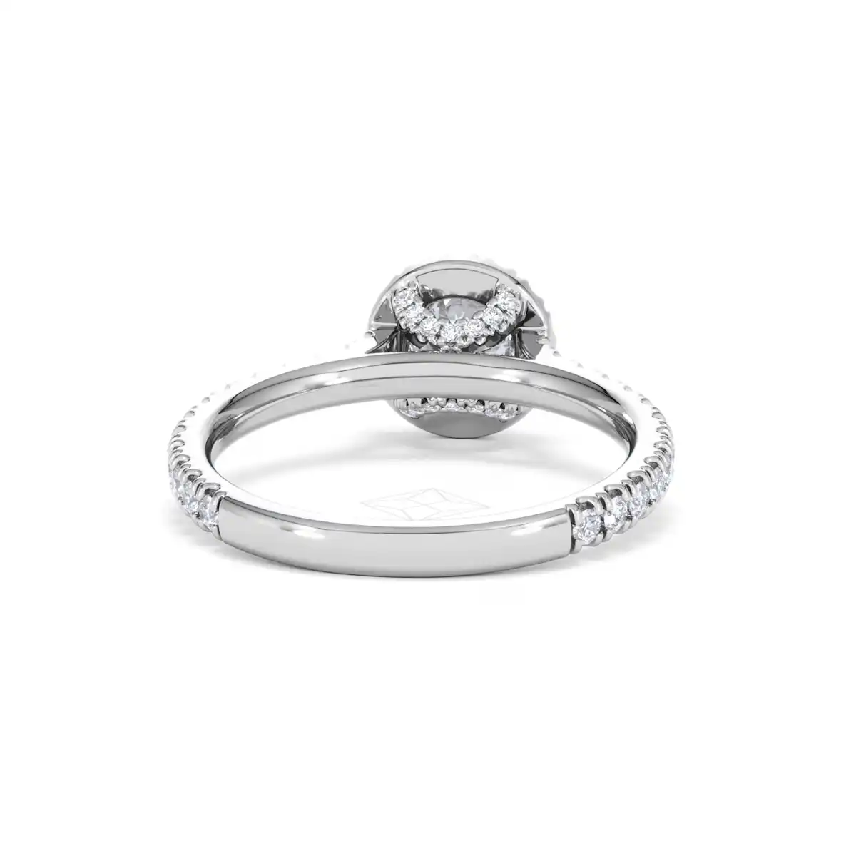 Reina Lab Diamond Halo Engagement Ring in 18K White Gold 1.10ct F/VS1