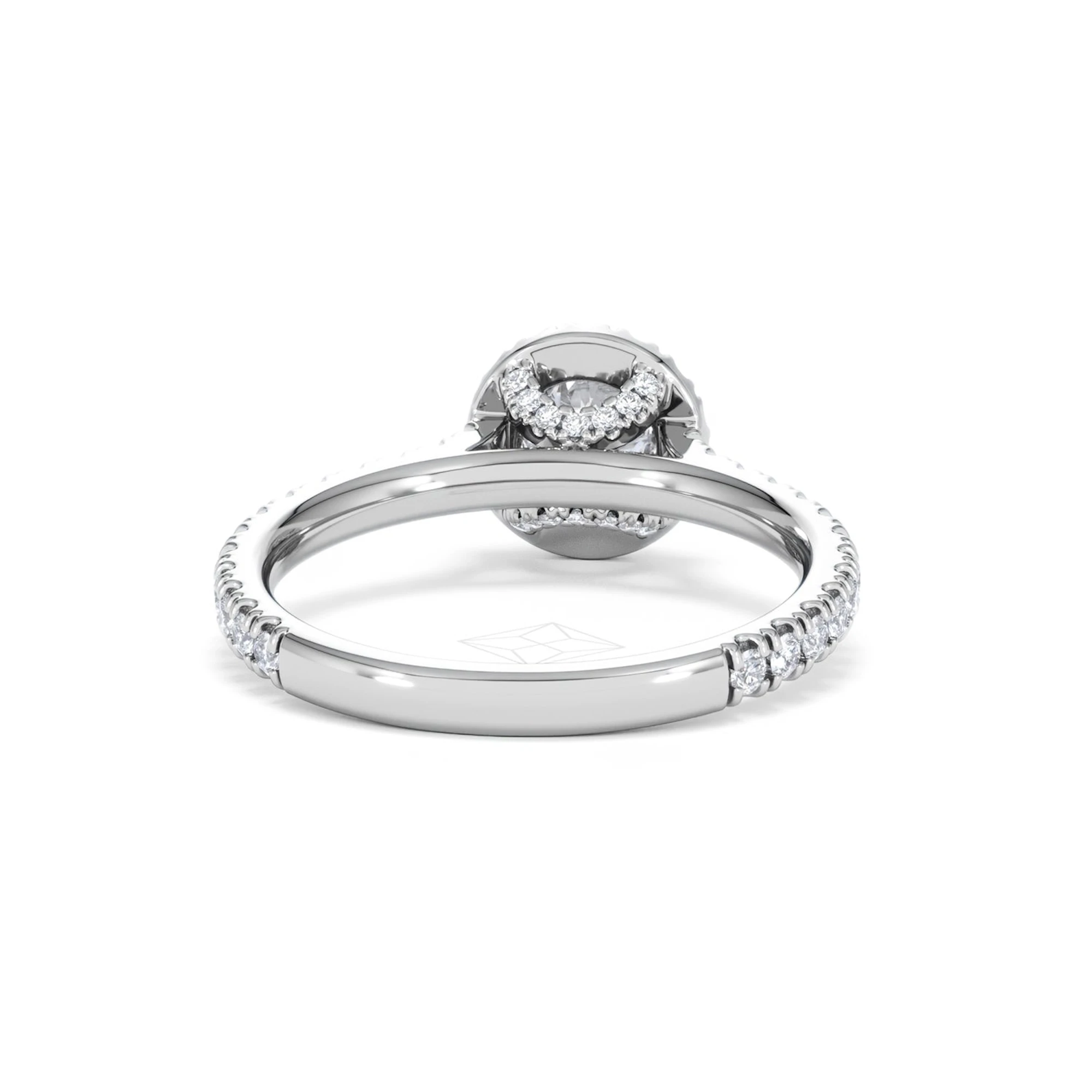 Reina Lab Diamond Halo Engagement Ring in 18K White Gold 1.10ct F/VS1