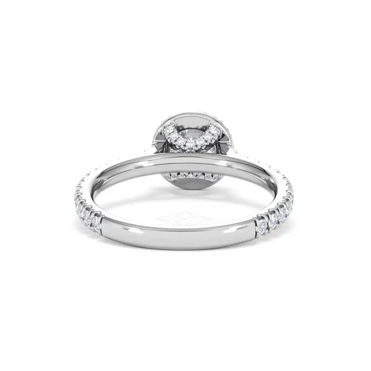 Reina Lab Diamond Halo Engagement Ring in 18K White Gold 1.10ct F/VS1