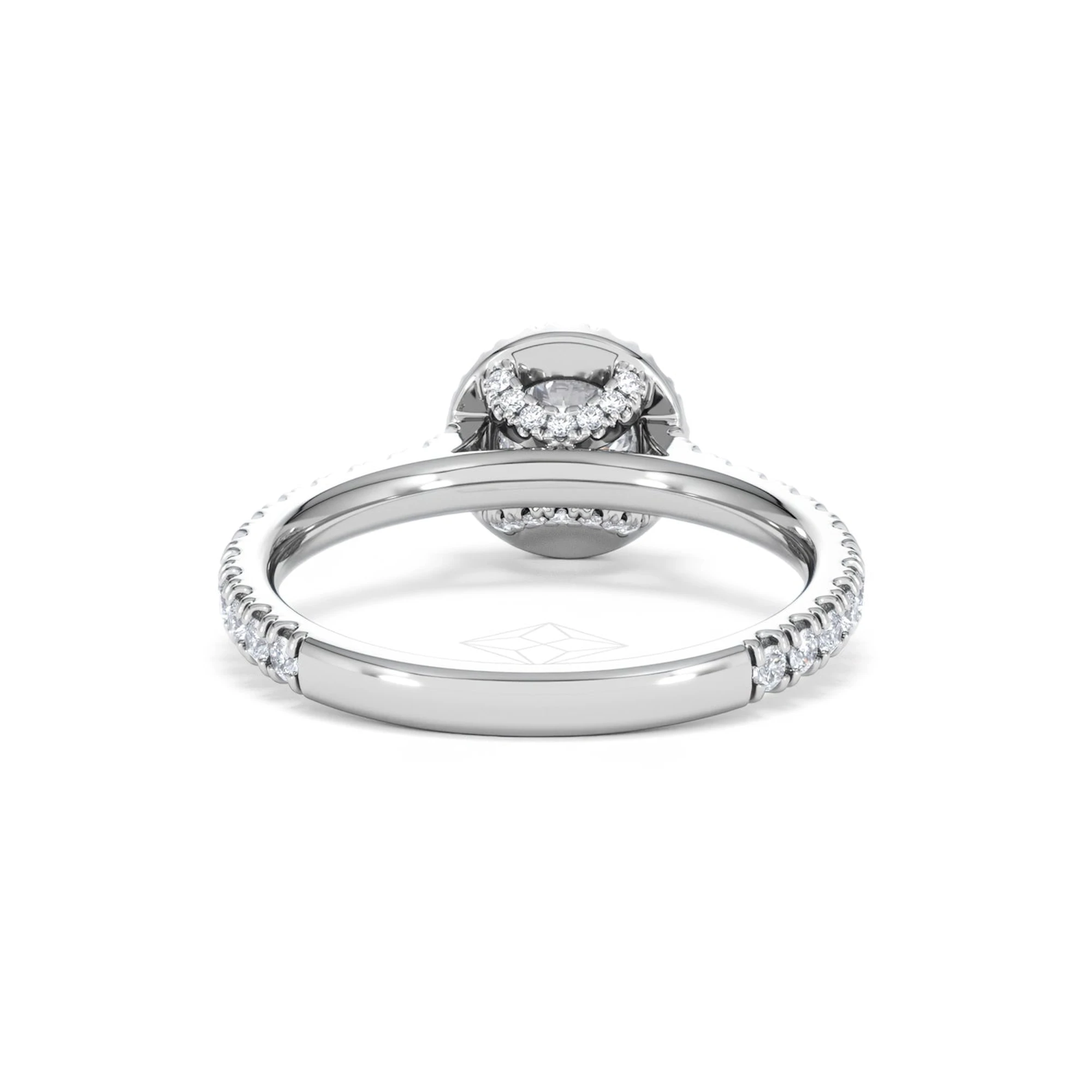 Reina Lab Diamond Halo Engagement Ring in 18K White Gold 1.10ct F/VS1