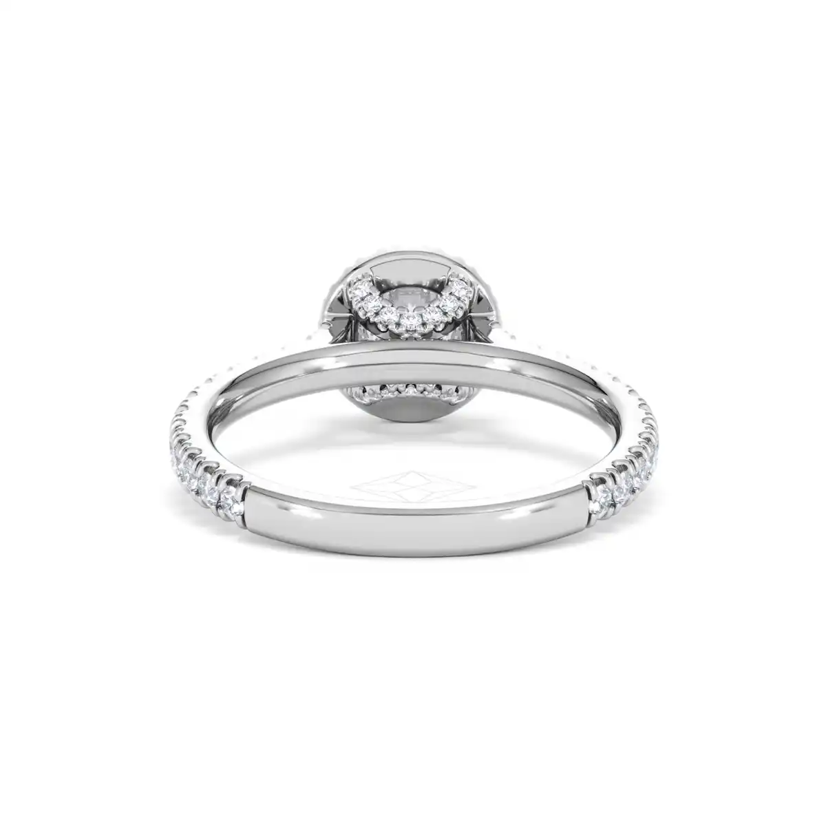 Reina Lab Diamond Halo Engagement Ring in 18K White Gold 1.10ct F/VS1
