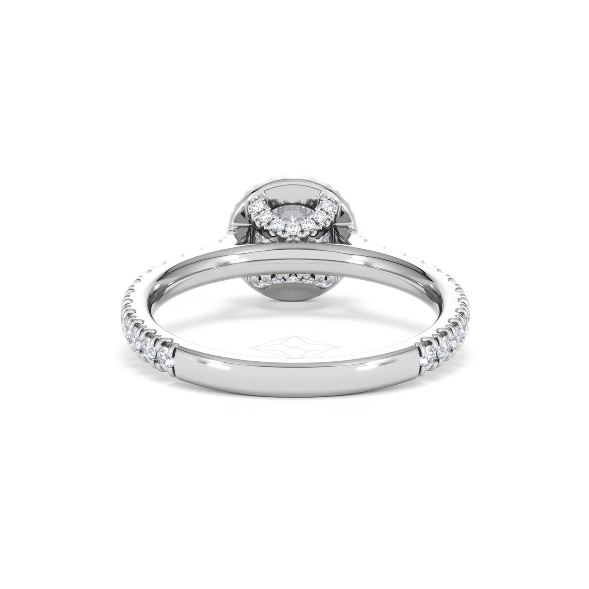 Reina Lab Diamond Halo Engagement Ring in 18K White Gold 1.10ct F/VS1