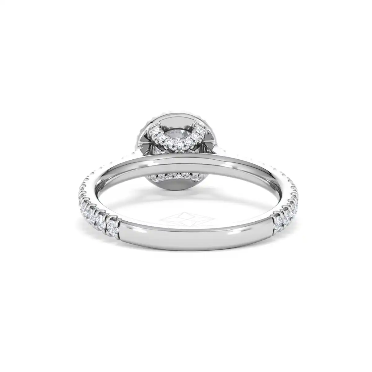 Reina Lab Diamond Halo Engagement Ring in 18K White Gold 1.10ct F/VS1