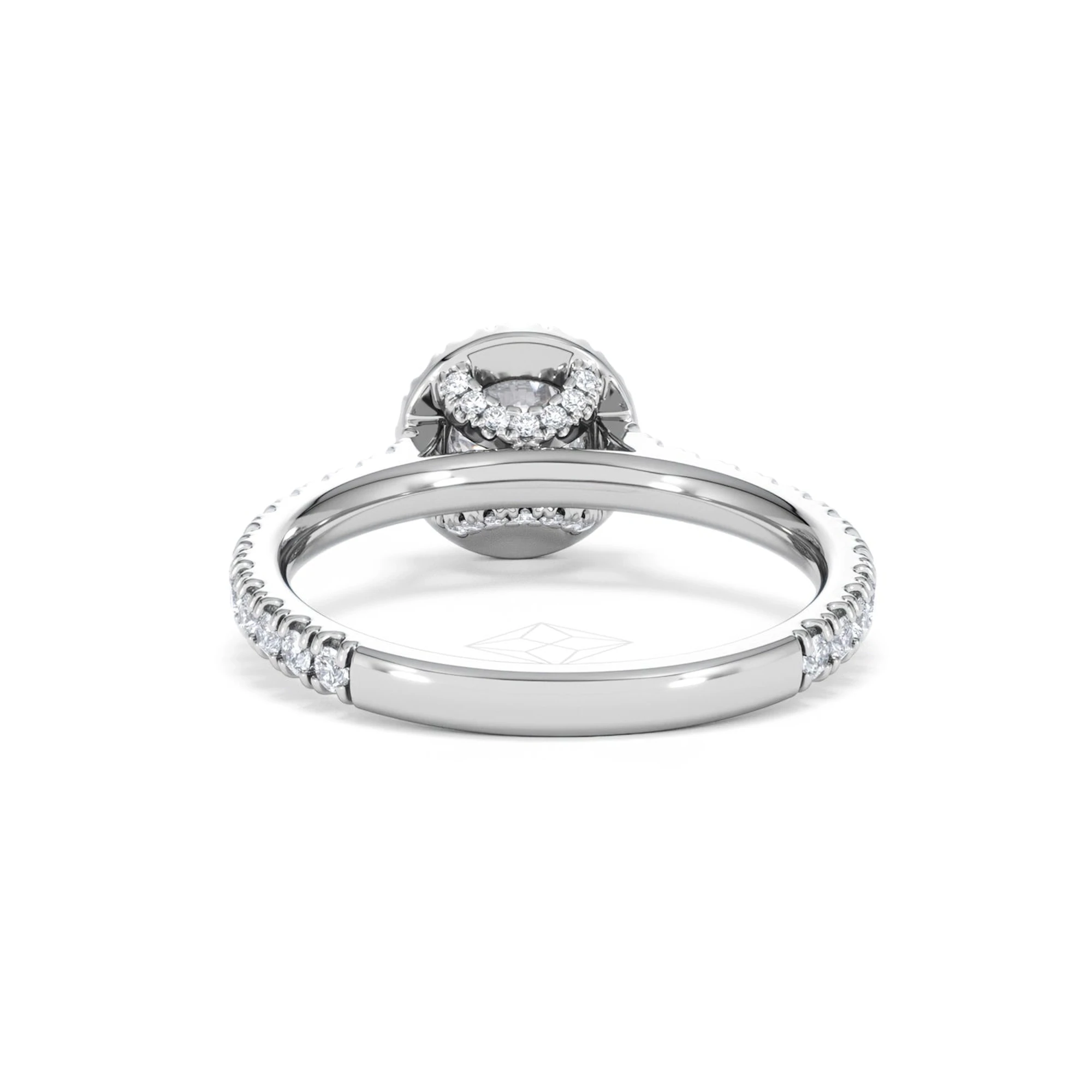 Reina Lab Diamond Halo Engagement Ring in 18K White Gold 1.10ct F/VS1