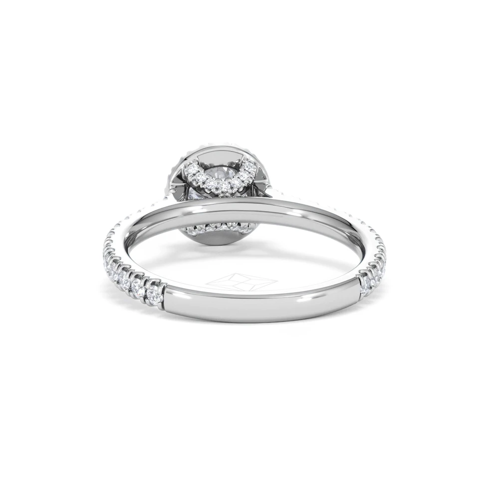 Reina Diamond Halo Engagement Ring in 18K White Gold 1.10ct G/SI2