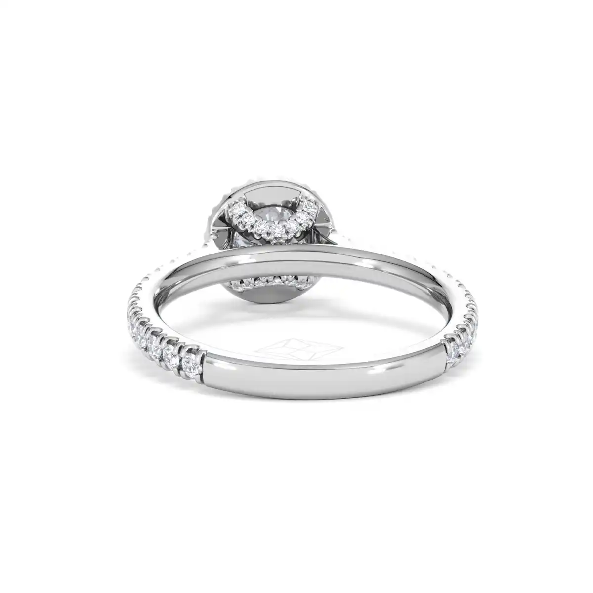 Reina Lab Diamond Halo Engagement Ring in 18K White Gold 1.10ct F/VS1