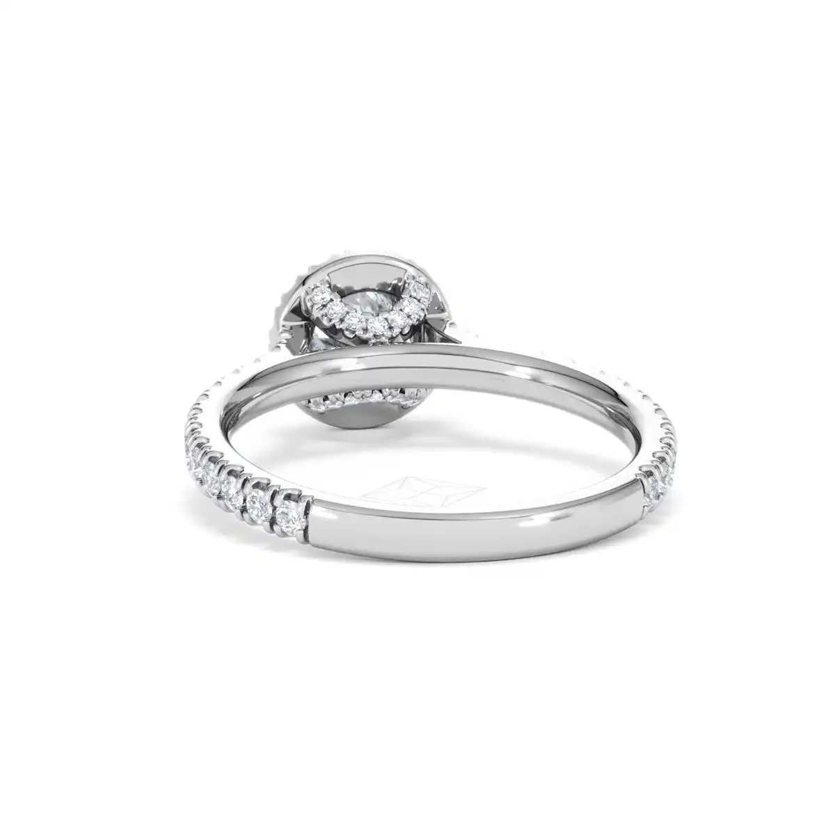 Reina Lab Diamond Halo Engagement Ring in 18K White Gold 1.10ct F/VS1