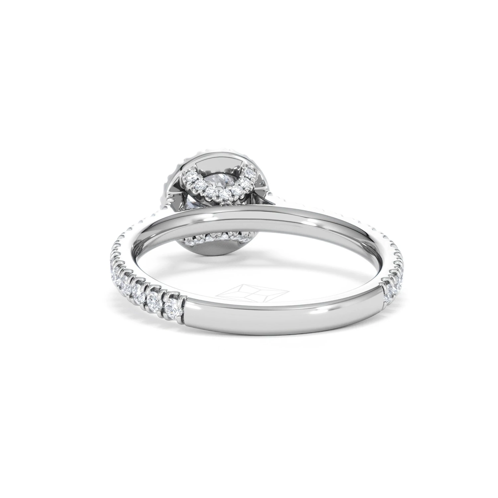 Reina Lab Diamond Halo Engagement Ring in 18K White Gold 1.10ct F/VS1