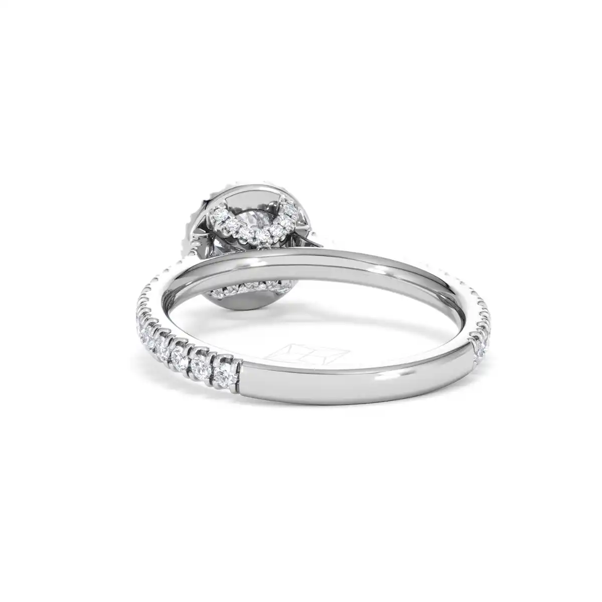 Reina Lab Diamond Halo Engagement Ring in 18K White Gold 1.10ct F/VS1
