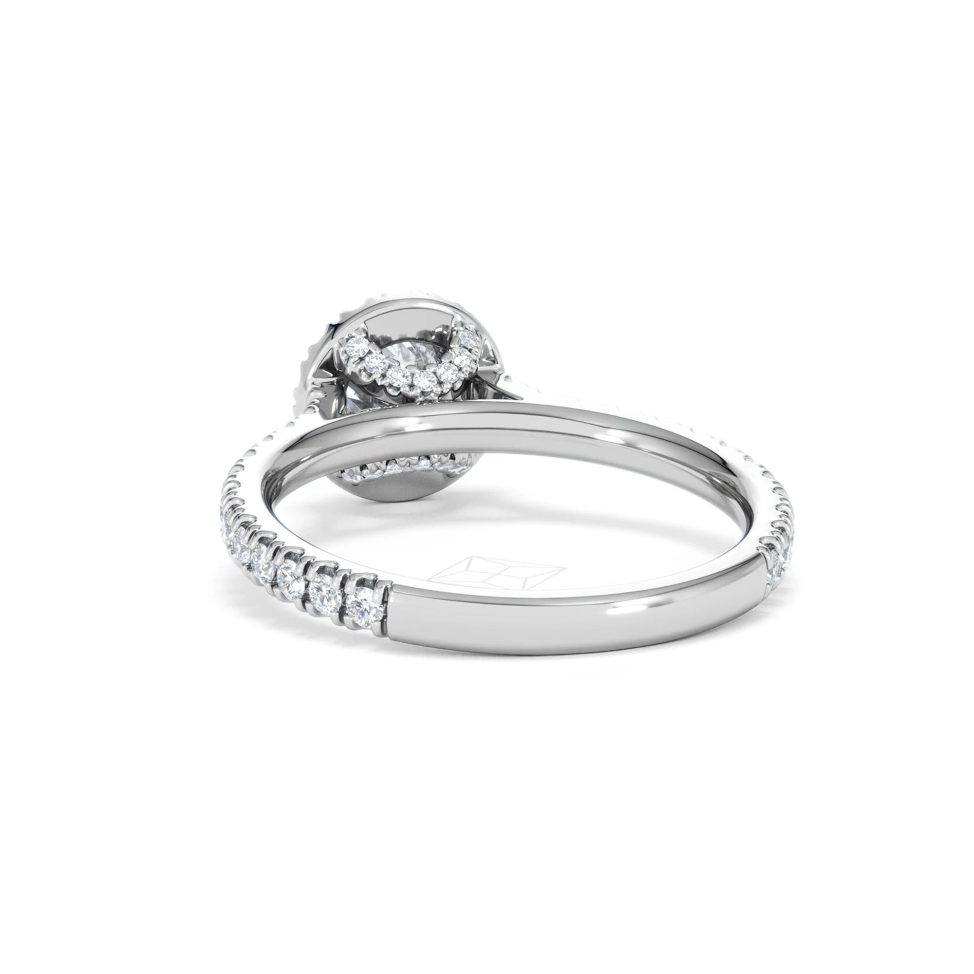 Reina Lab Diamond Halo Engagement Ring in 18K White Gold 1.10ct F/VS1
