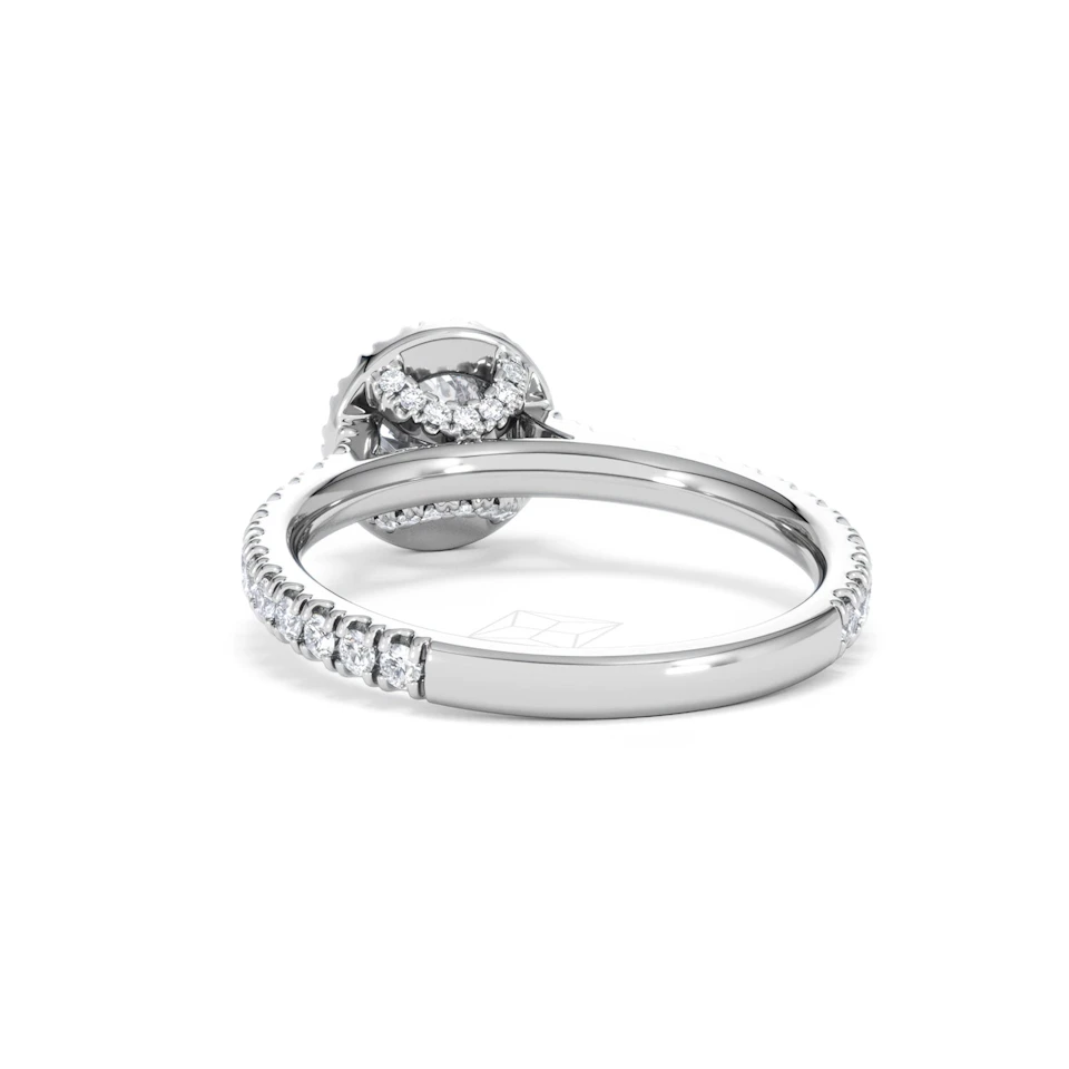 Reina Diamond Halo Engagement Ring in 18K White Gold 1.10ct G/SI2