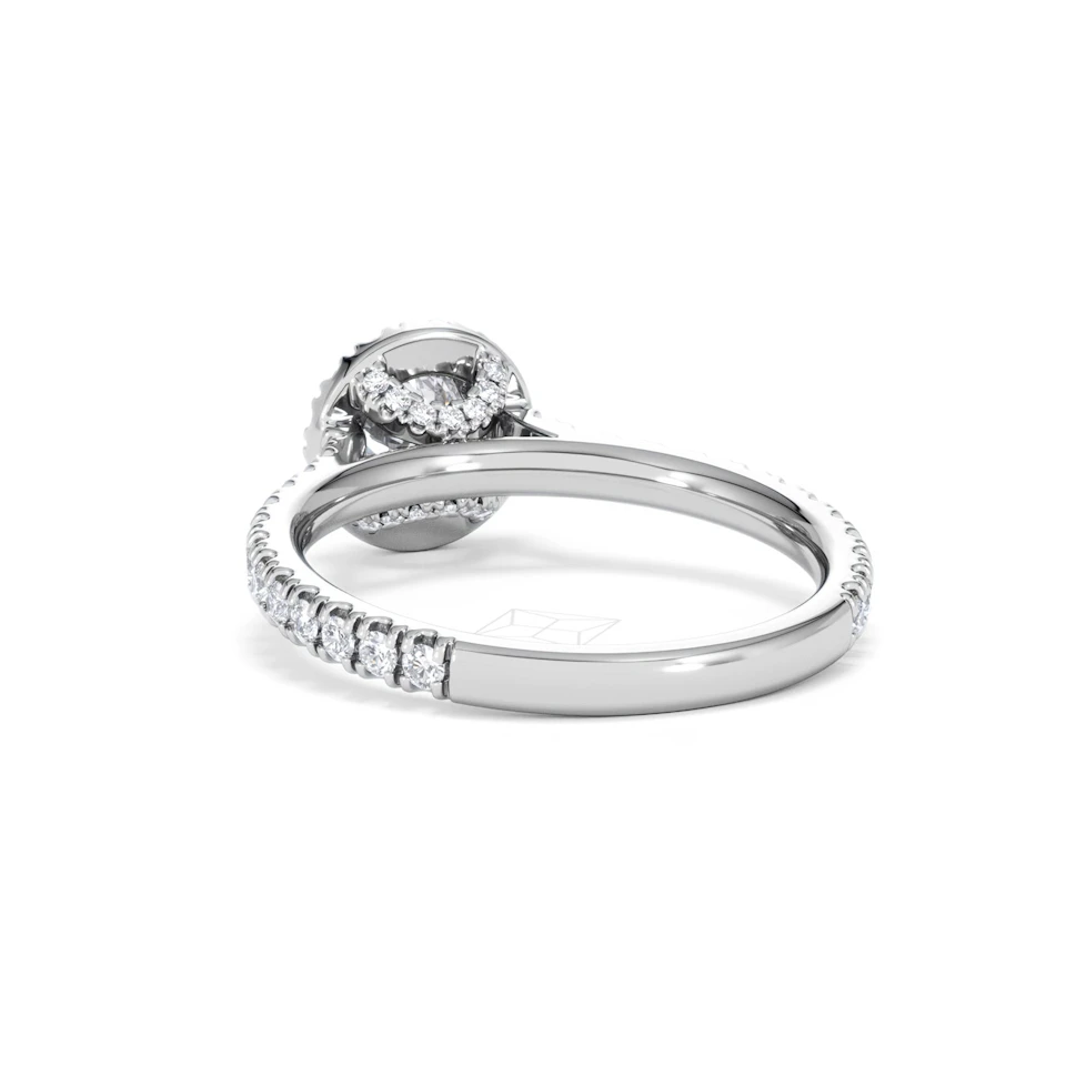 Reina Diamond Halo Engagement Ring in Platinum 1.10ct G/SI2
