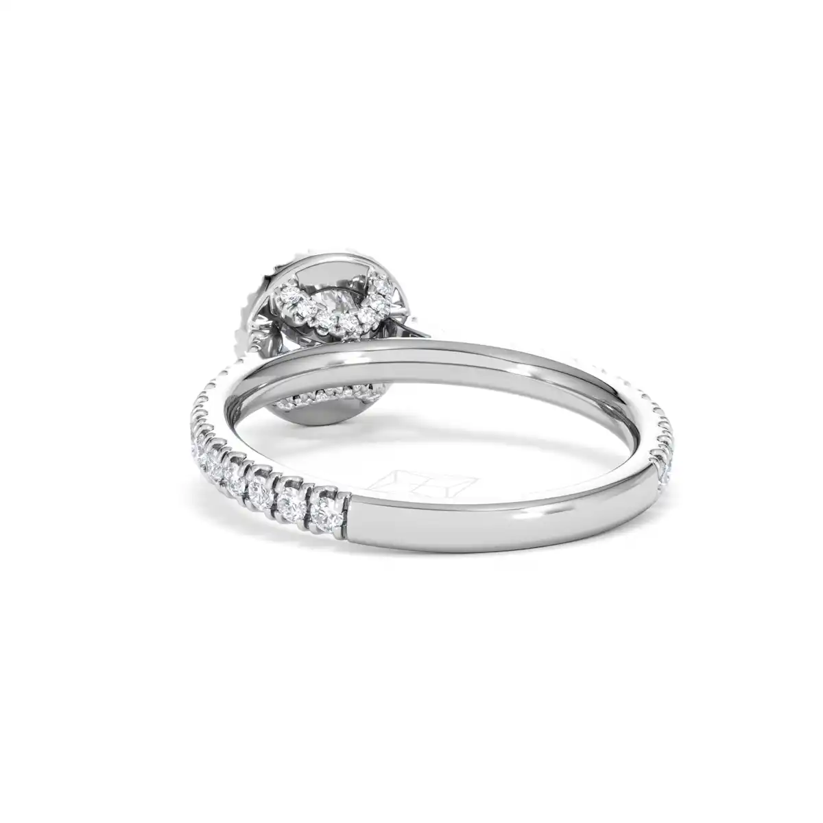 Reina Lab Diamond Halo Engagement Ring in 18K White Gold 1.10ct F/VS1