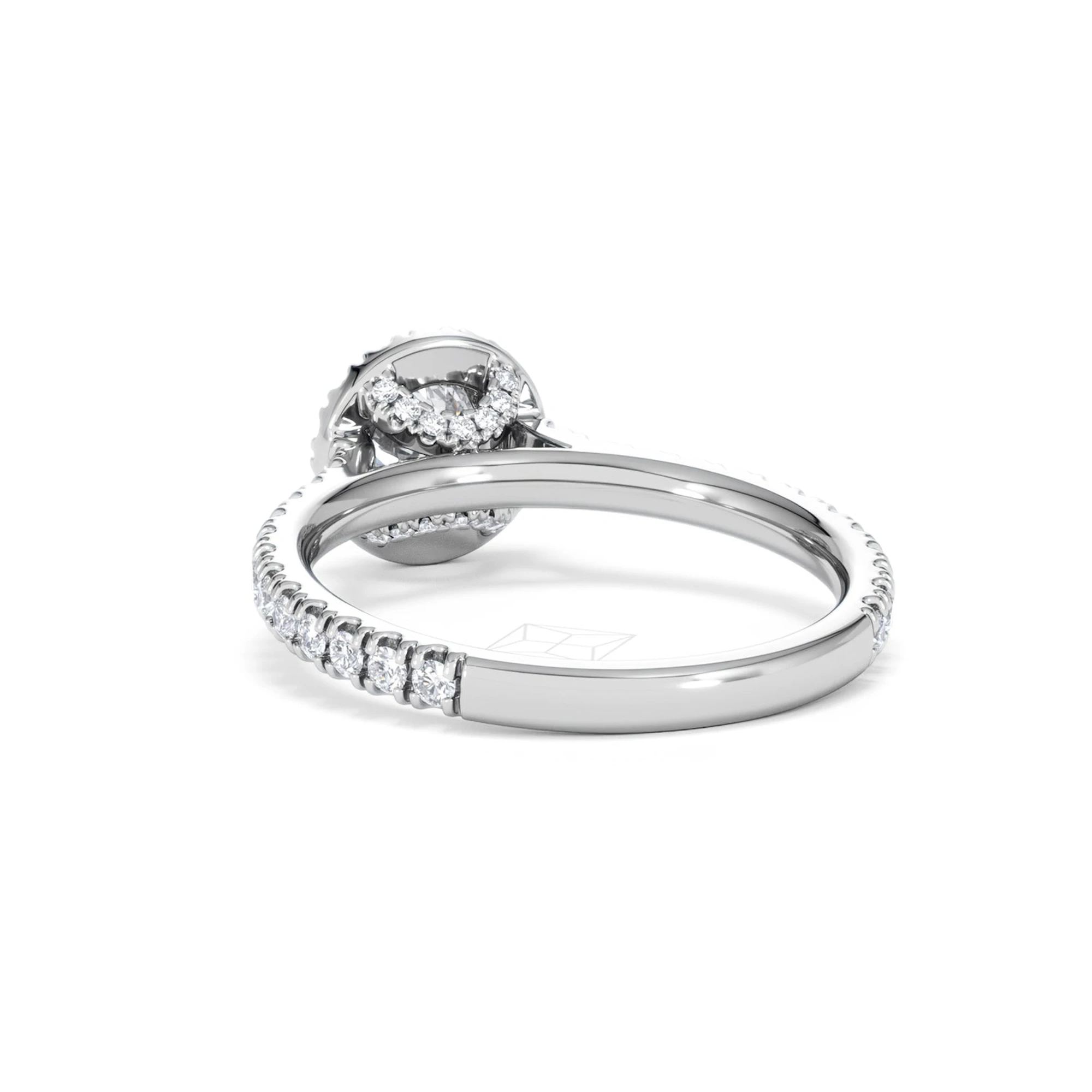 Reina Lab Diamond Halo Engagement Ring in 18K White Gold 1.10ct F/VS1