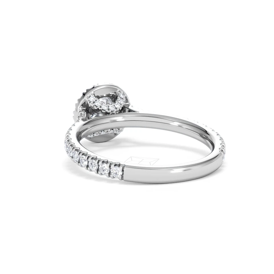 Reina Diamond Halo Engagement Ring in Platinum 1.10ct G/SI2
