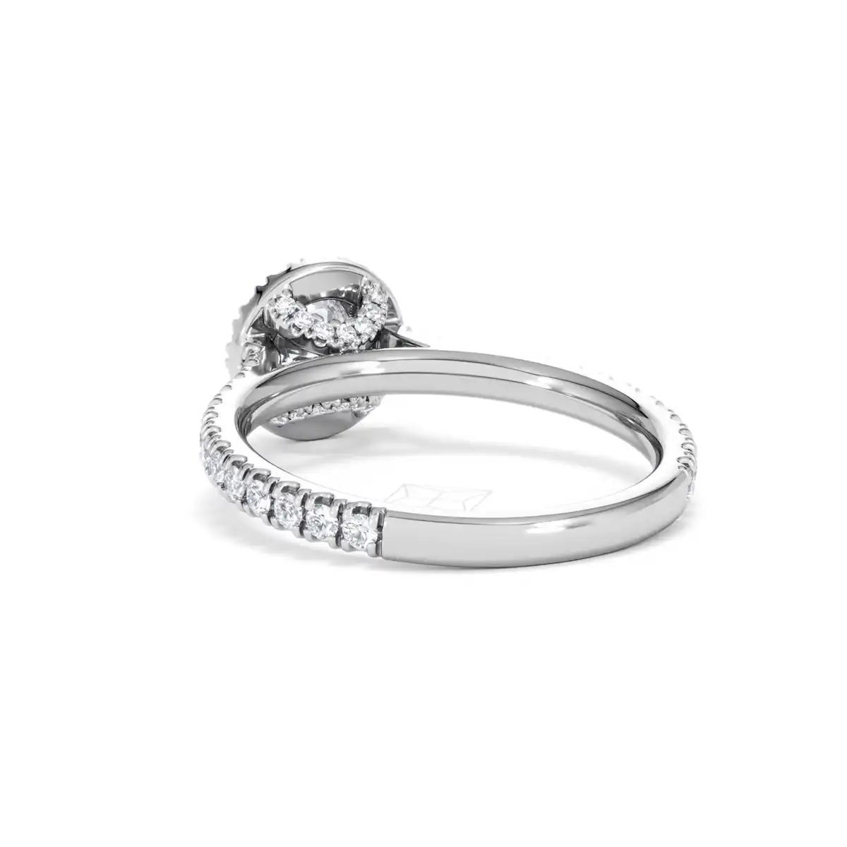 Reina Lab Diamond Halo Engagement Ring in 18K White Gold 1.10ct F/VS1