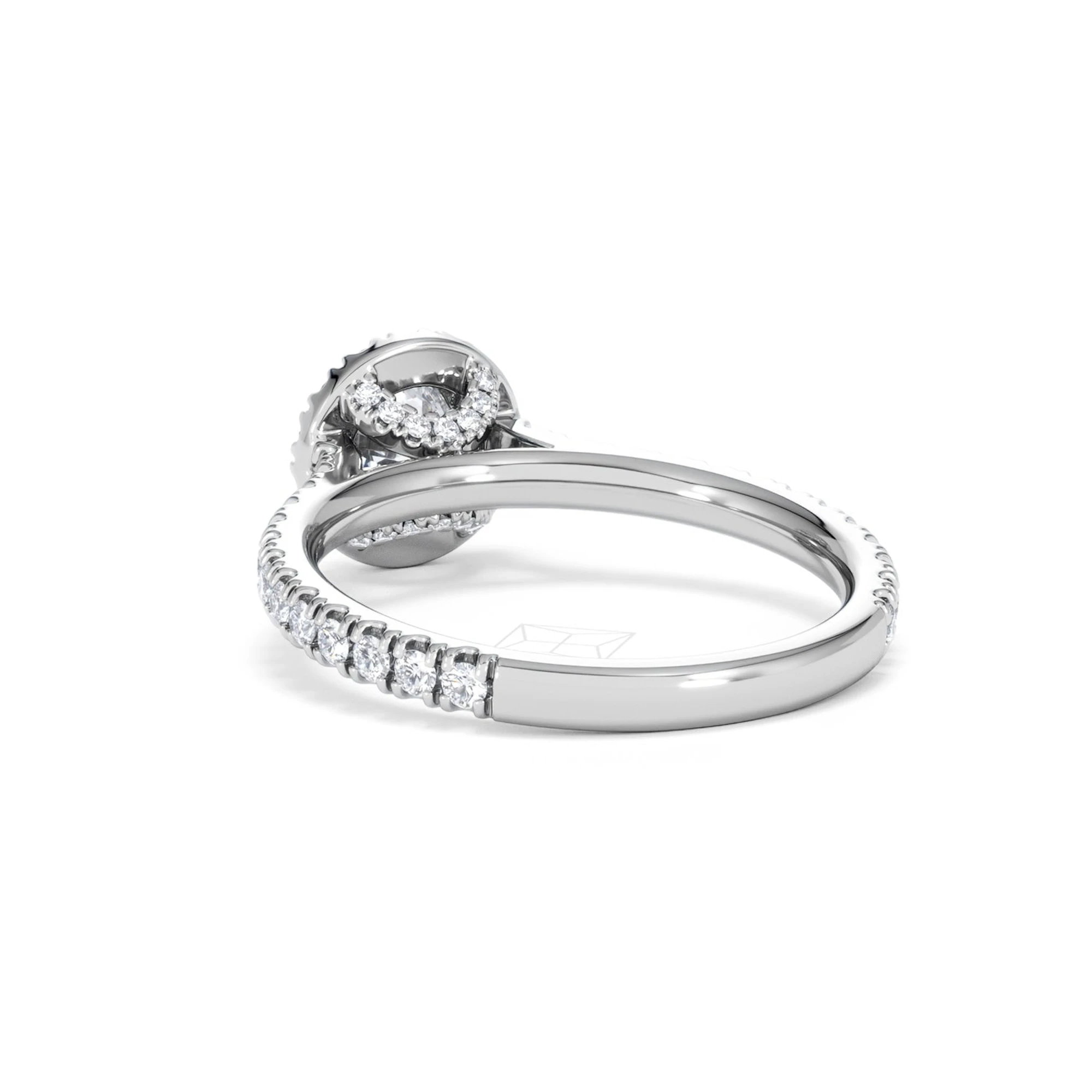 Reina Lab Diamond Halo Engagement Ring in 18K White Gold 1.10ct F/VS1