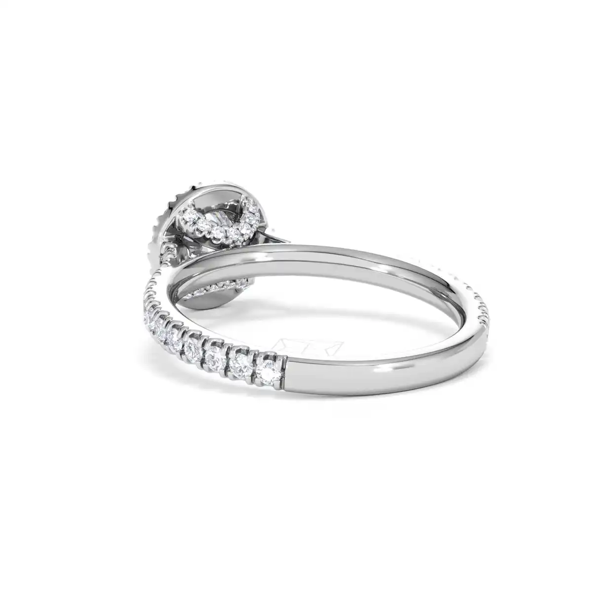 Reina Lab Diamond Halo Engagement Ring in 18K White Gold 1.10ct F/VS1
