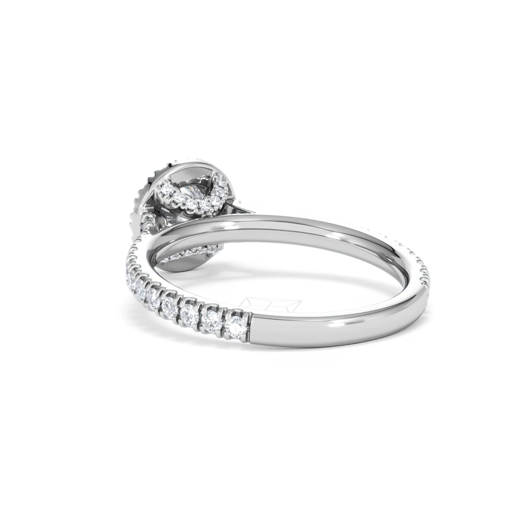 Reina Lab Diamond Halo Engagement Ring in 18K White Gold 1.10ct F/VS1