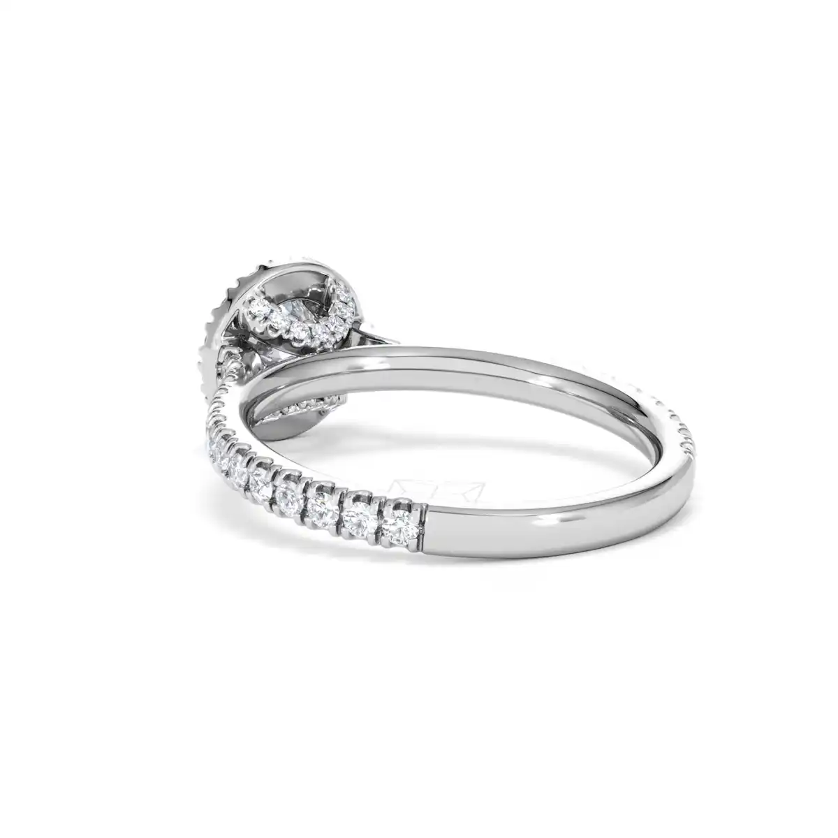 Reina Lab Diamond Halo Engagement Ring in 18K White Gold 1.10ct F/VS1
