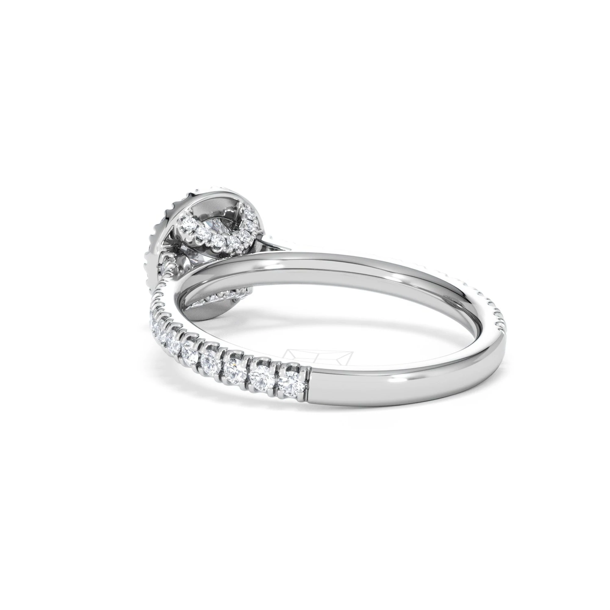 Reina Lab Diamond Halo Engagement Ring in 18K White Gold 1.10ct F/VS1