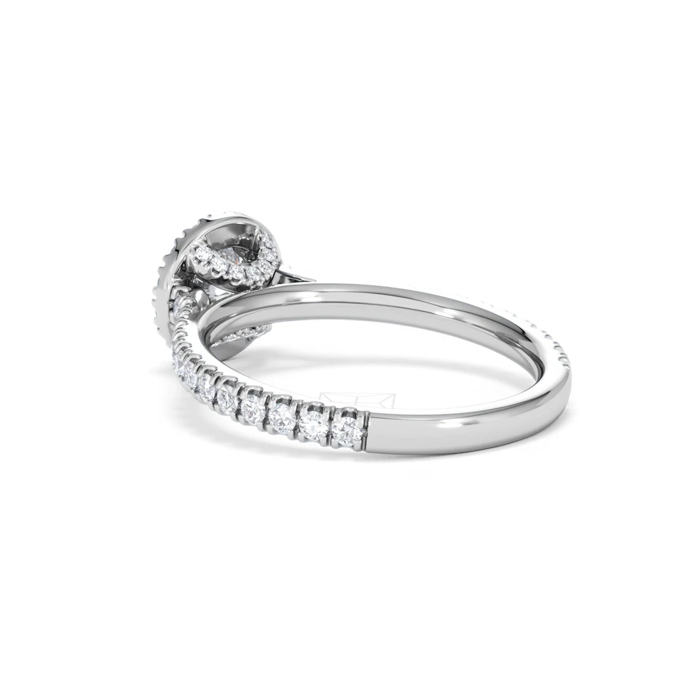 Reina Diamond Halo Engagement Ring in 18K White Gold 1.10ct G/SI2
