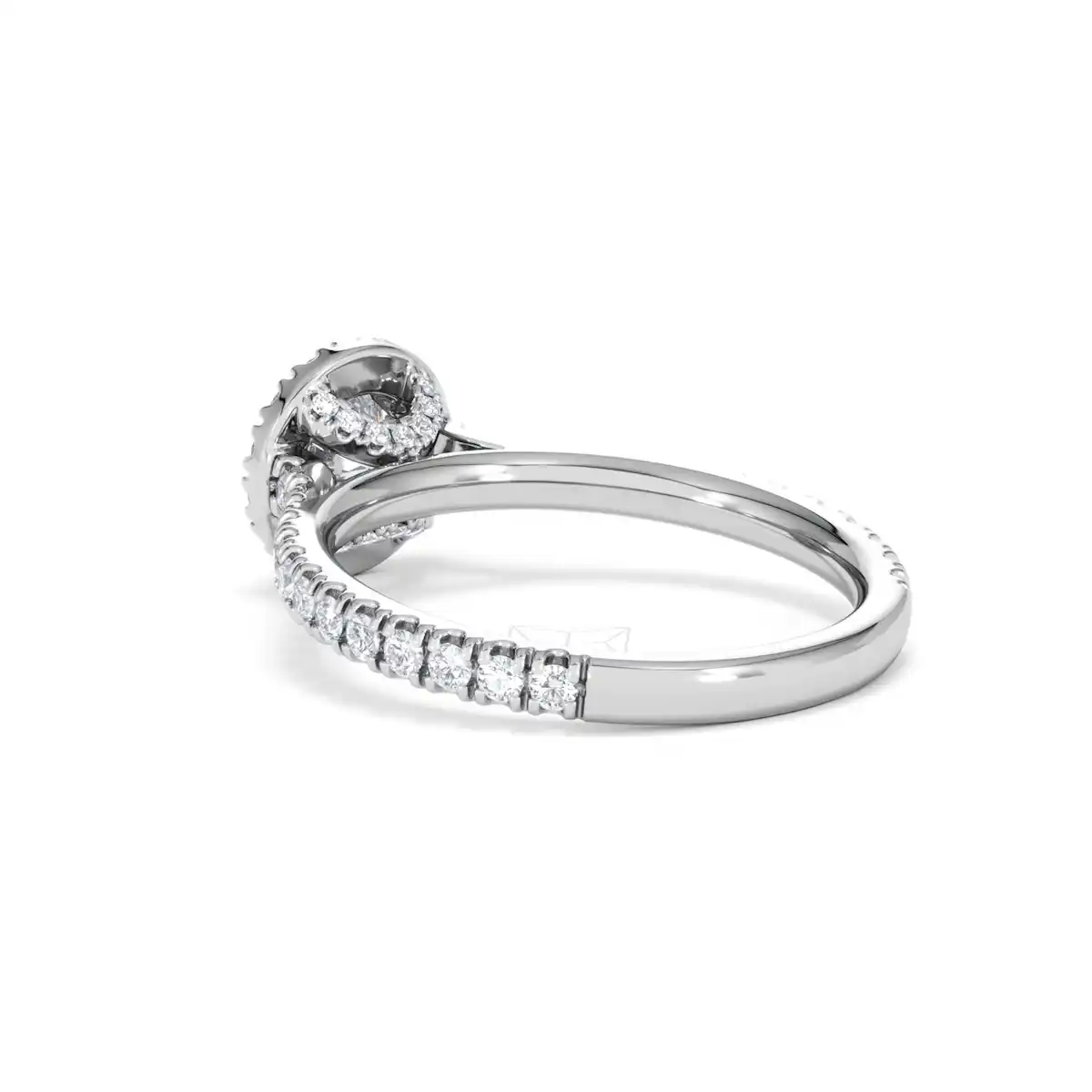 Reina Lab Diamond Halo Engagement Ring in 18K White Gold 1.10ct F/VS1