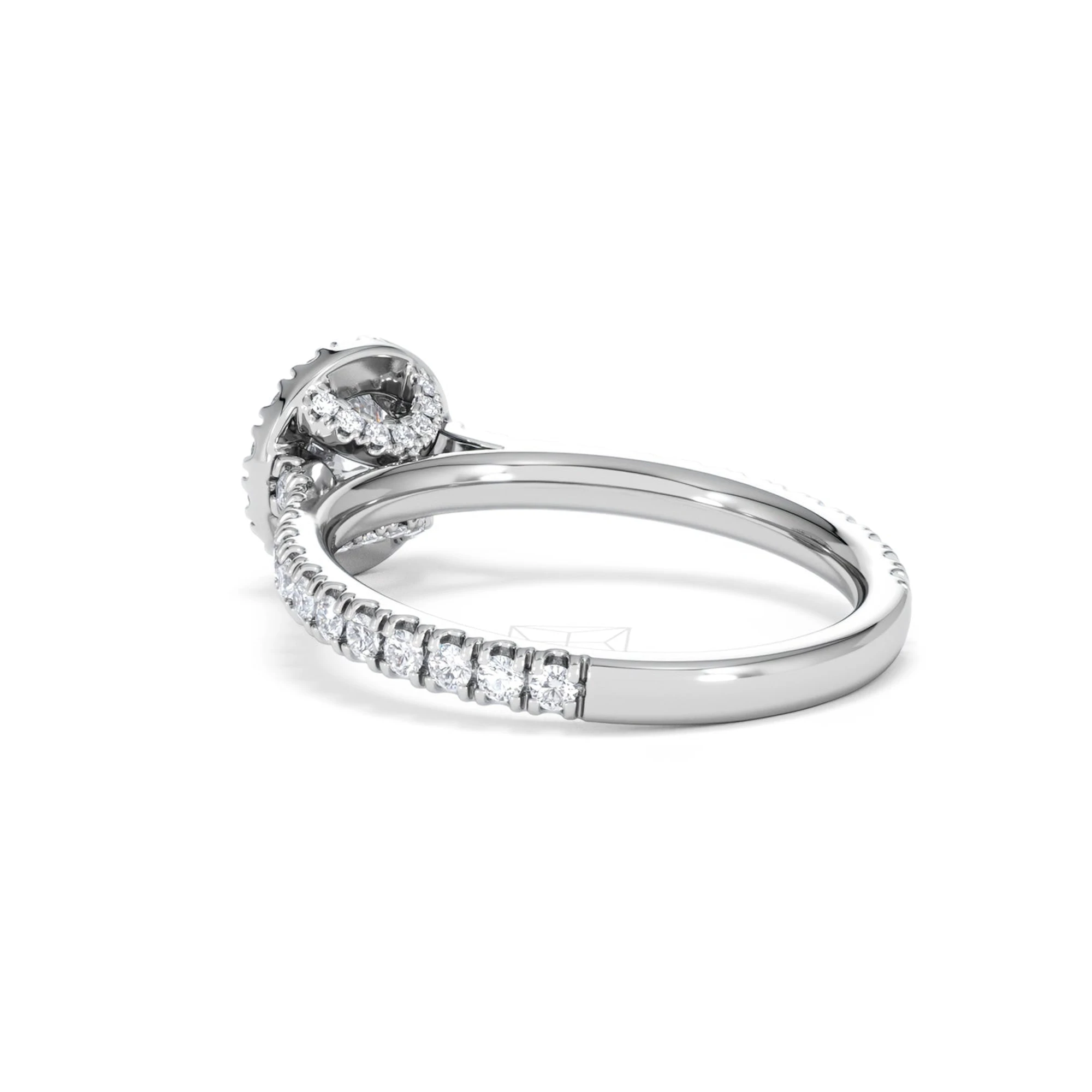 Reina Lab Diamond Halo Engagement Ring in 18K White Gold 1.10ct F/VS1
